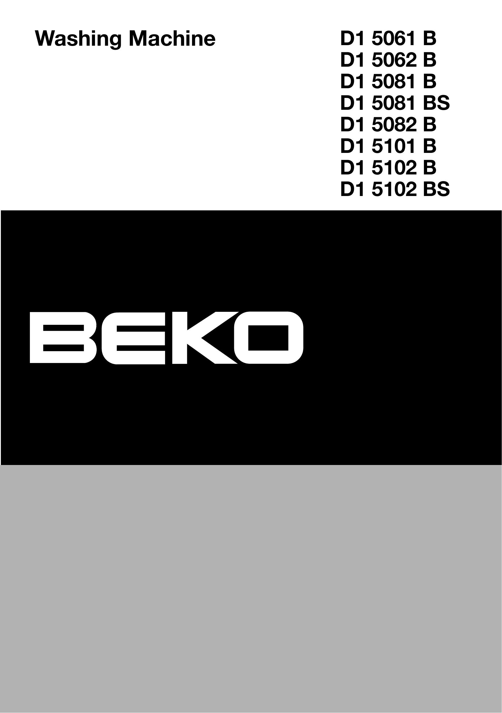 Beko D1 5081 BS Washer User Manual