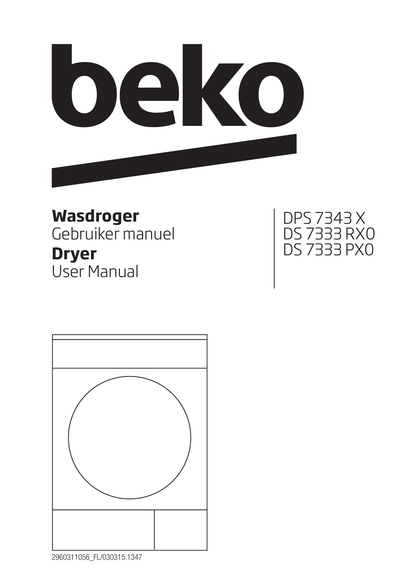 Beko DS 7333 PX0 Washer User Manual