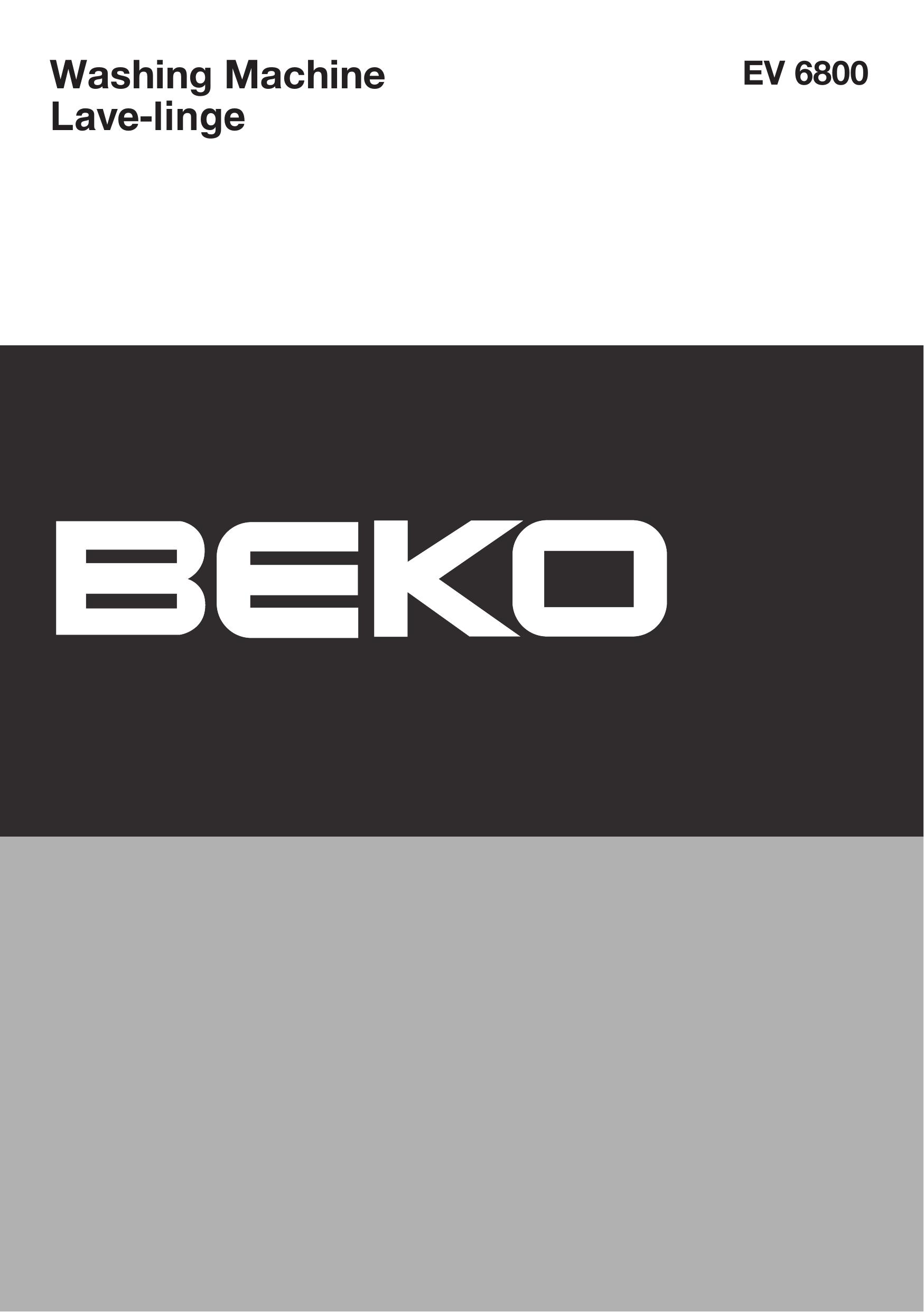 Beko EV 6800 Washer User Manual