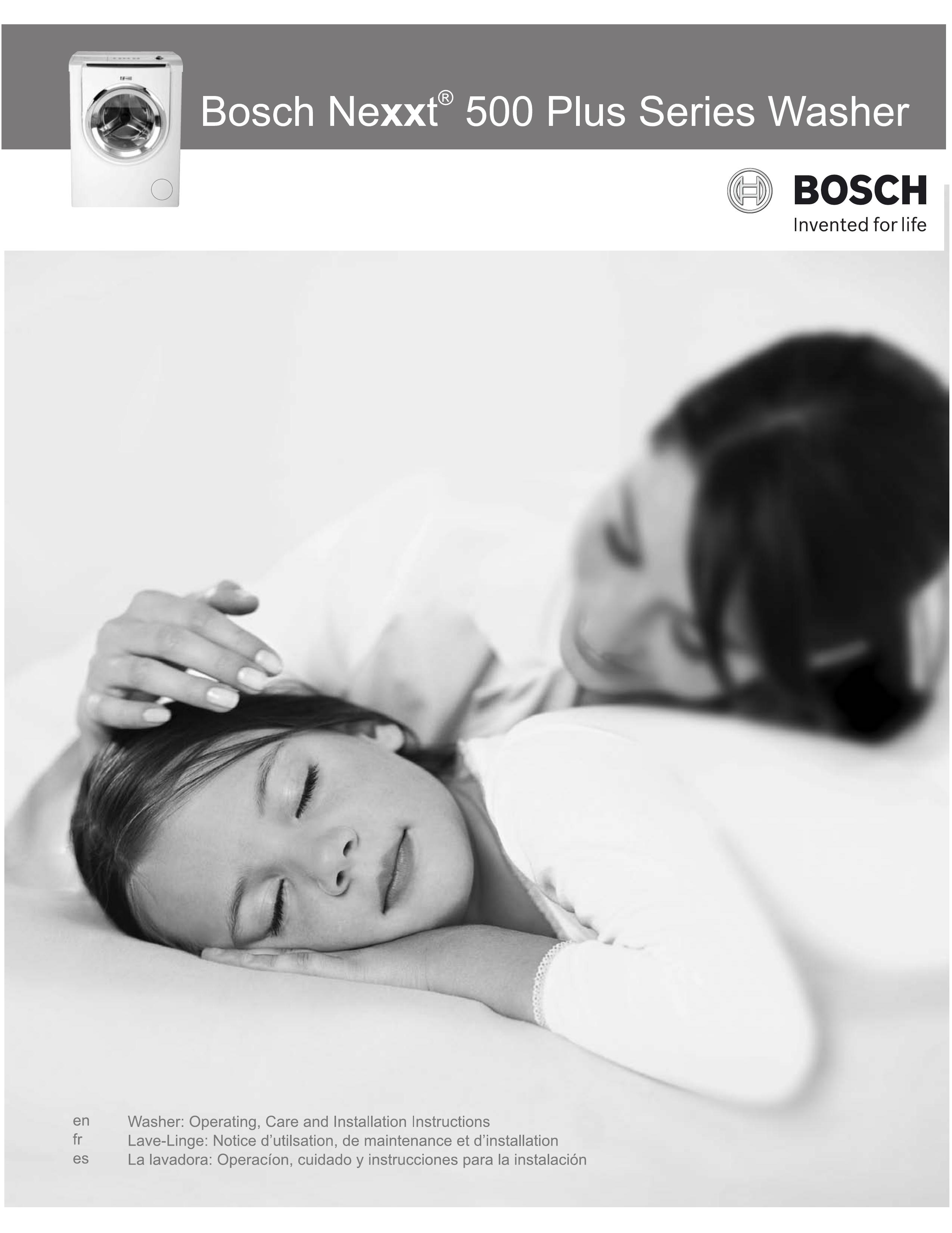 Bosch Appliances 500 Plus Series Washer User Manual
