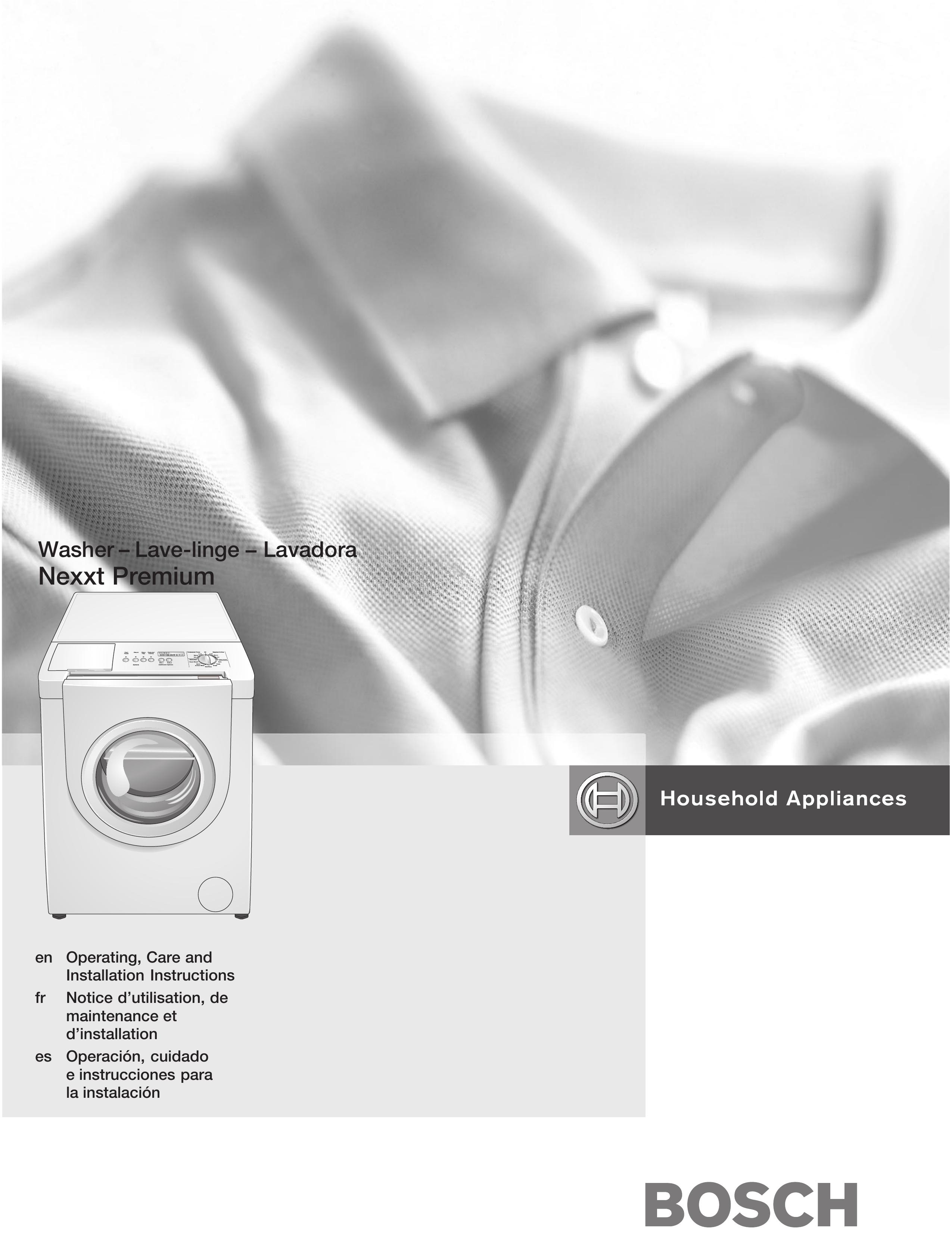 Bosch Appliances BOSCH Washer Washer User Manual