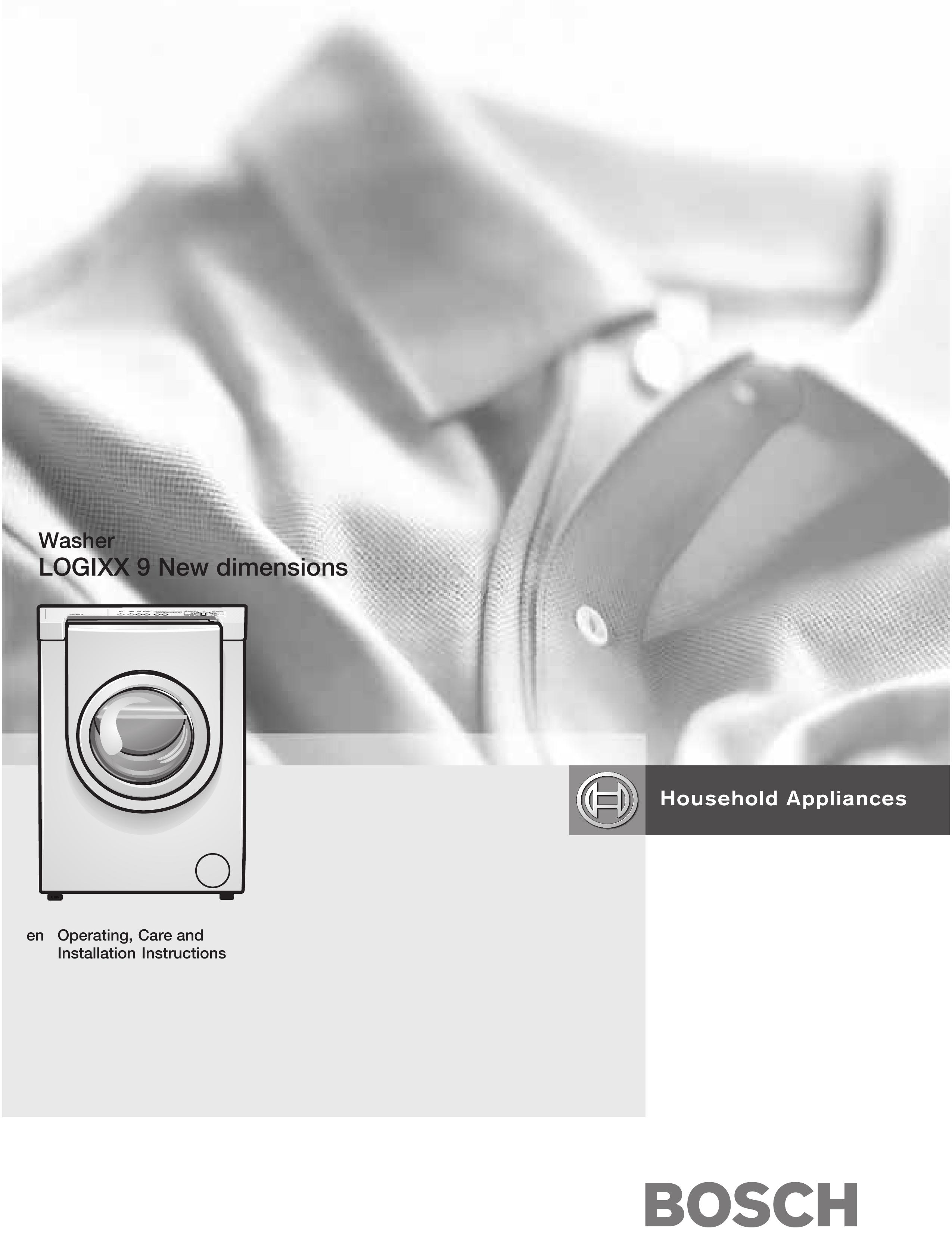 Bosch Appliances LOGIXX 9 Washer User Manual