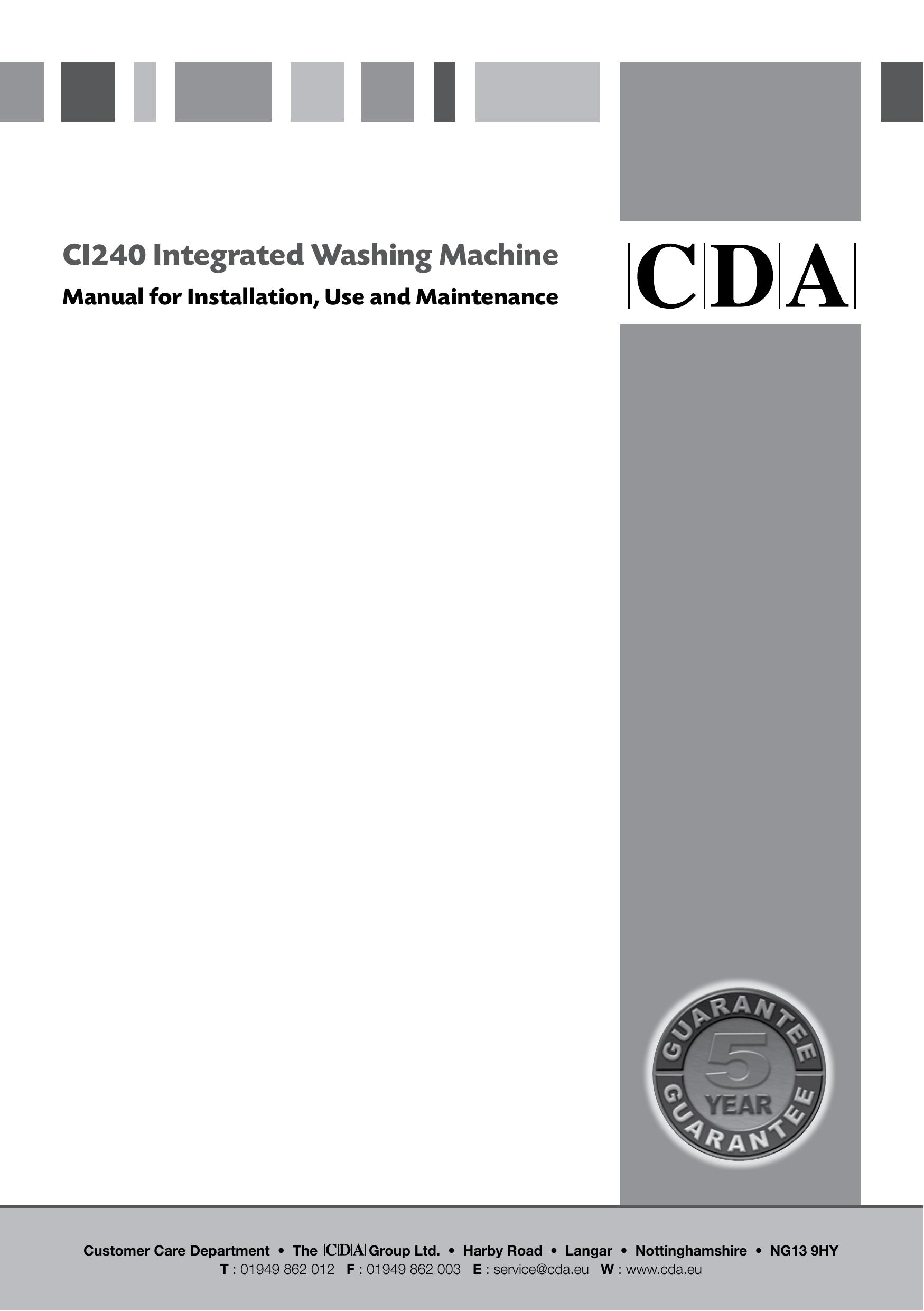 CDA CI240 Washer User Manual