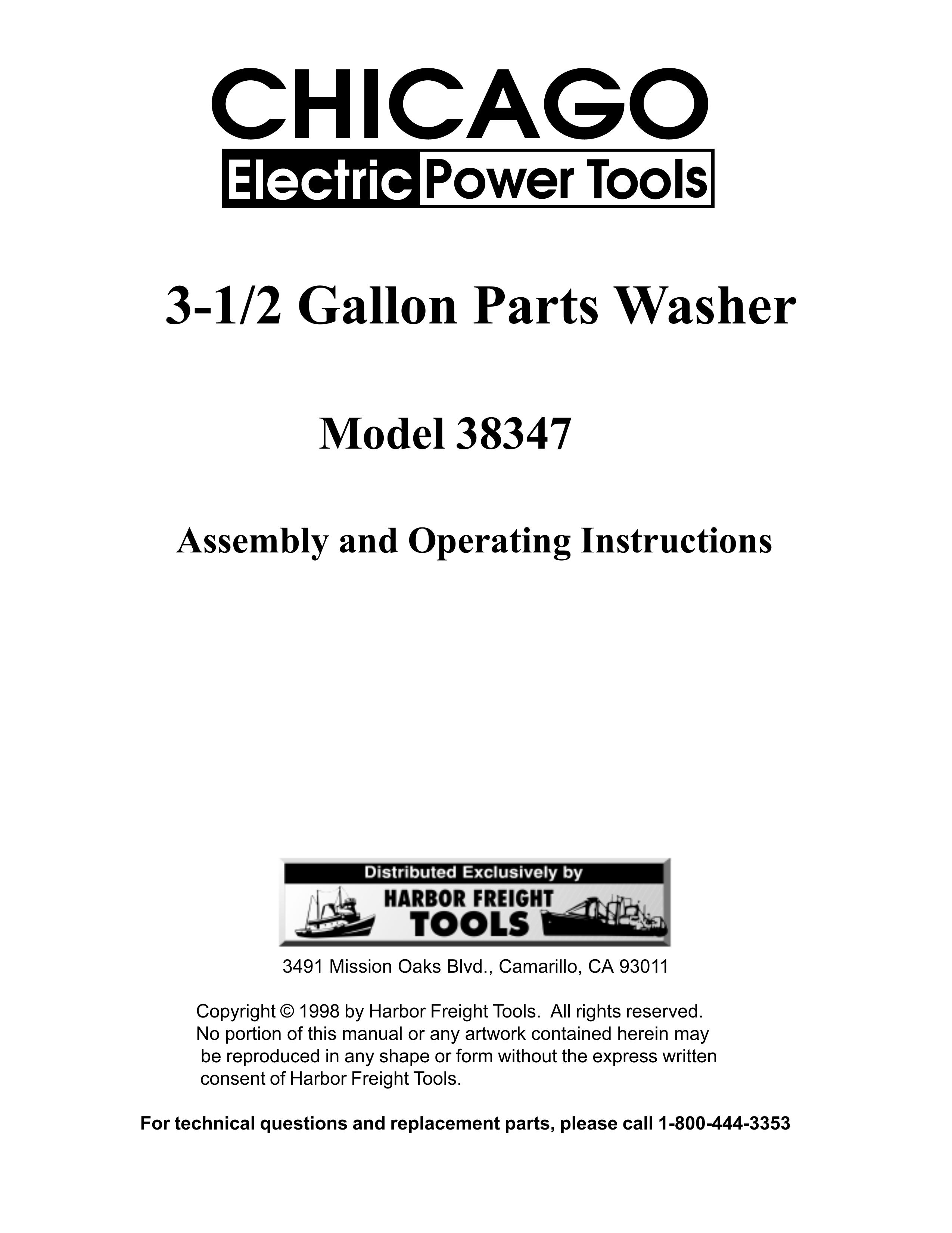 Chicago Electric 38347 Washer User Manual