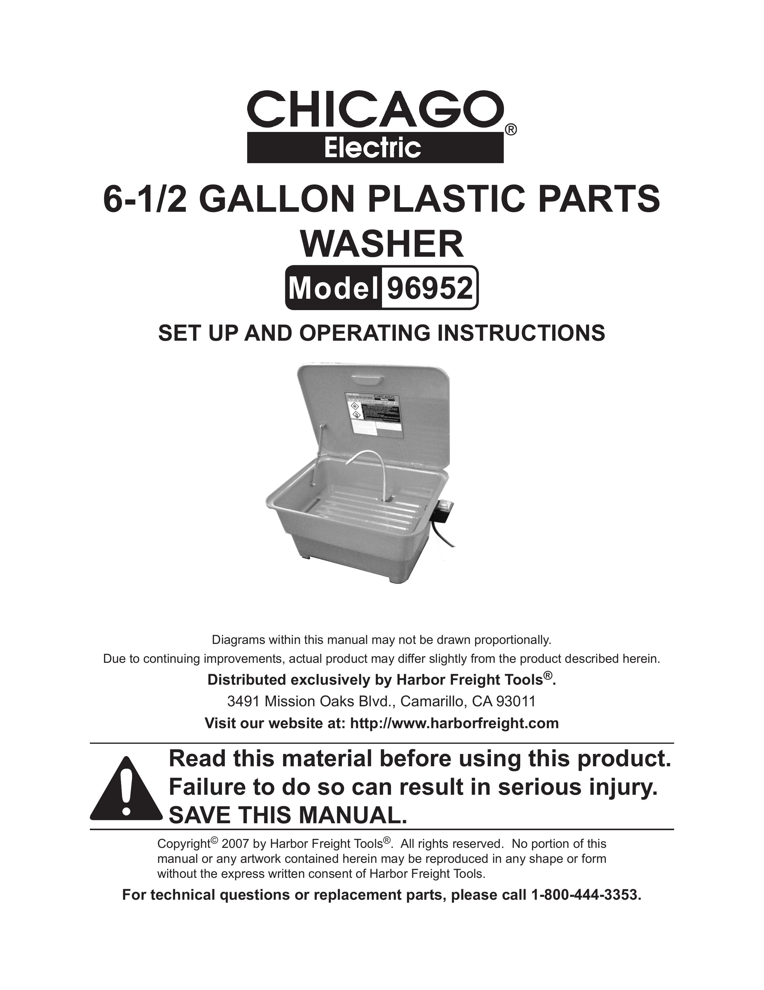 Chicago Electric 96952 Washer User Manual