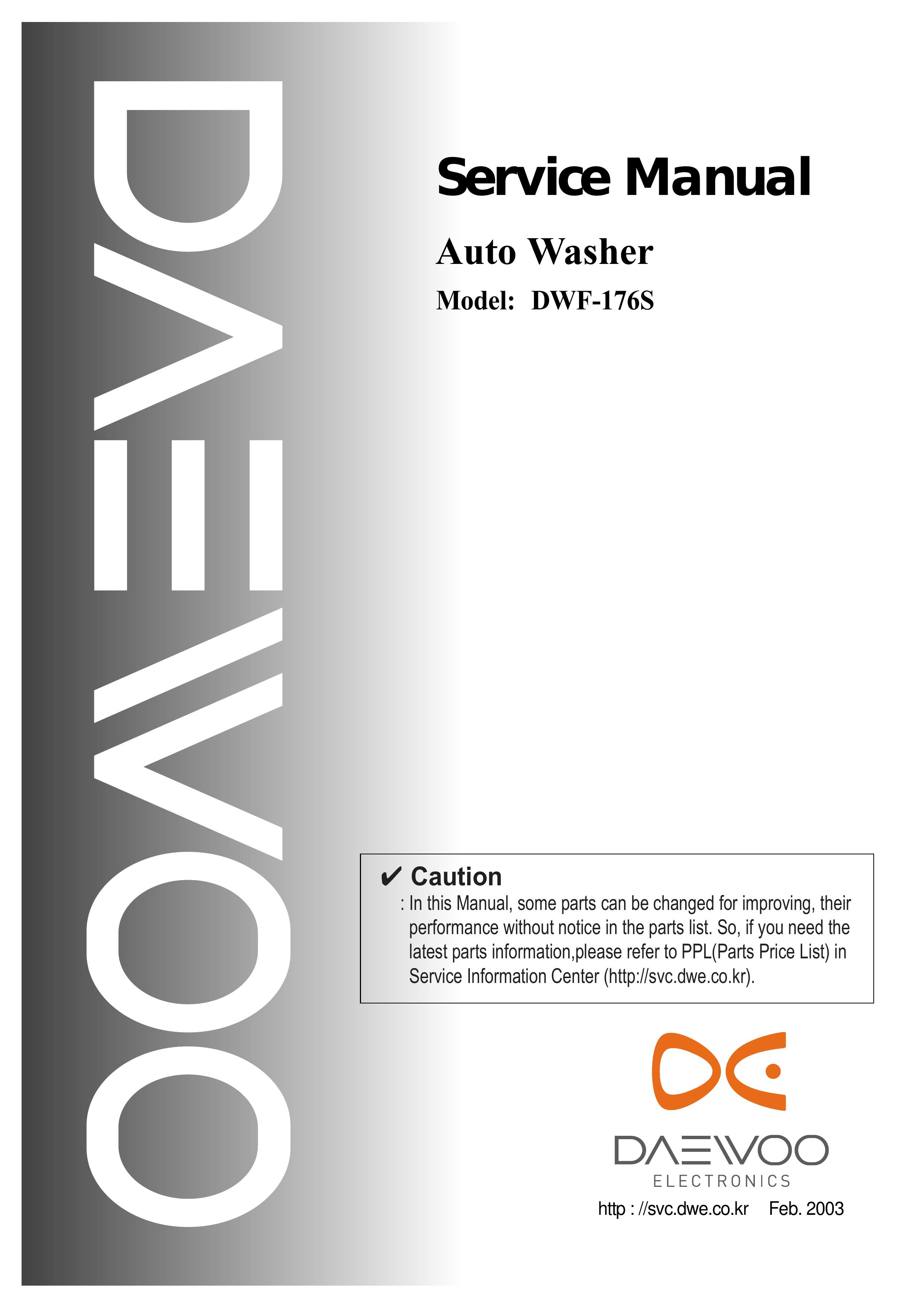 Daewoo DWF-176S Washer User Manual