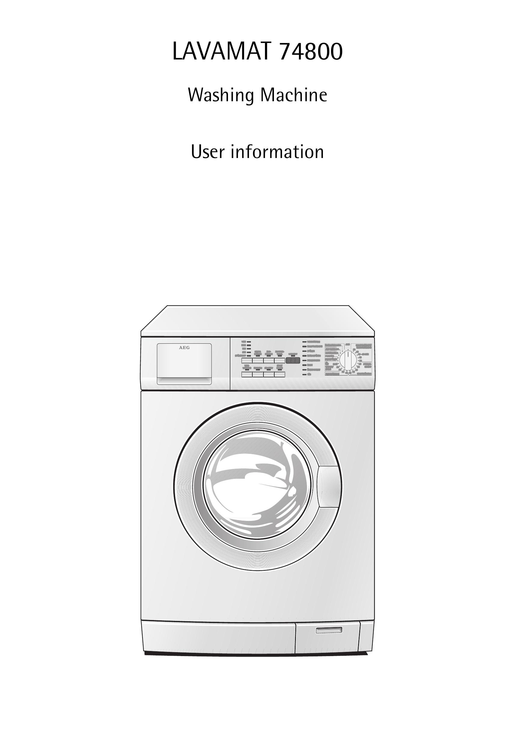 Electrolux 74800 Washer User Manual