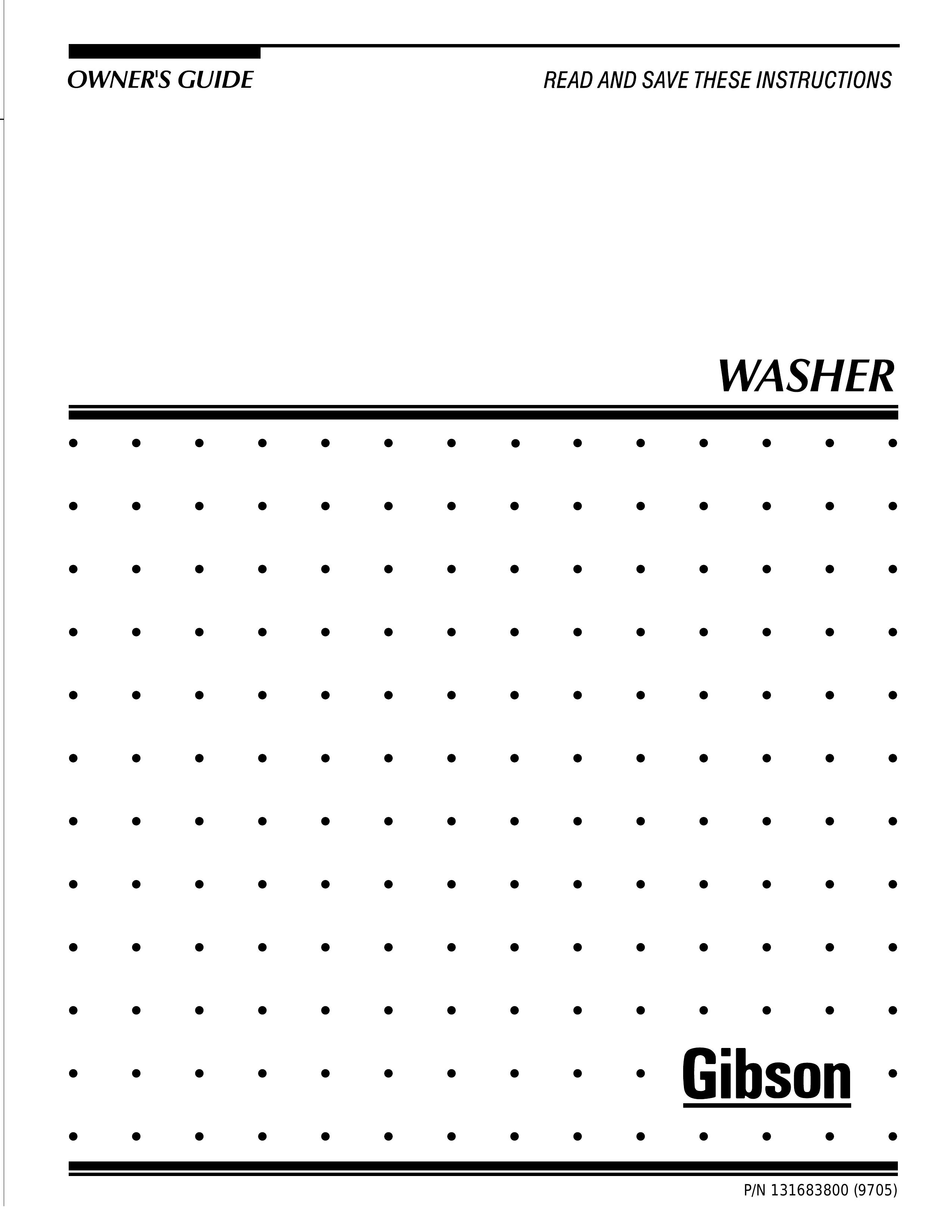 Electrolux - Gibson 131683000 Washer User Manual