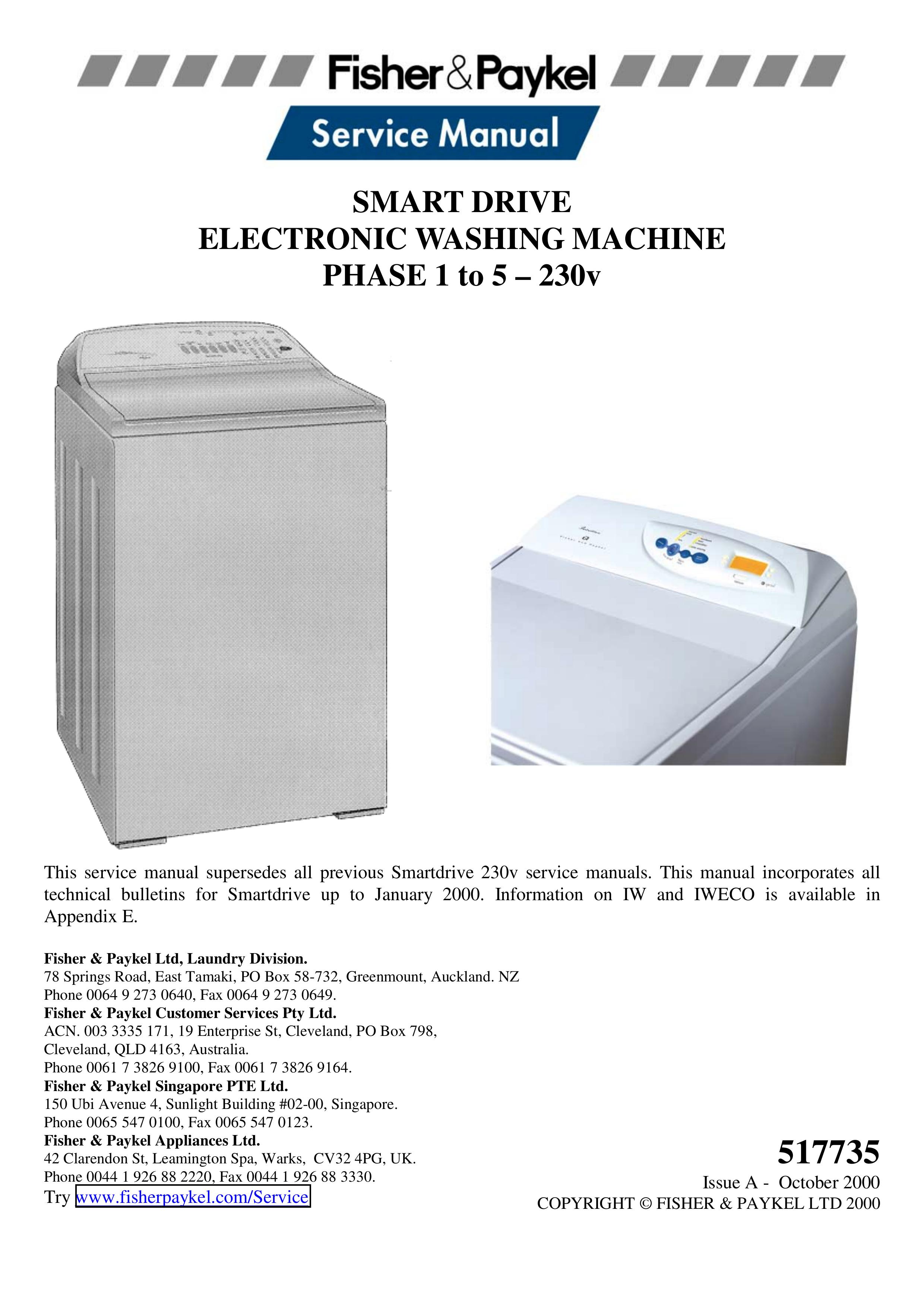 Fisher & Paykel 517735 Washer User Manual