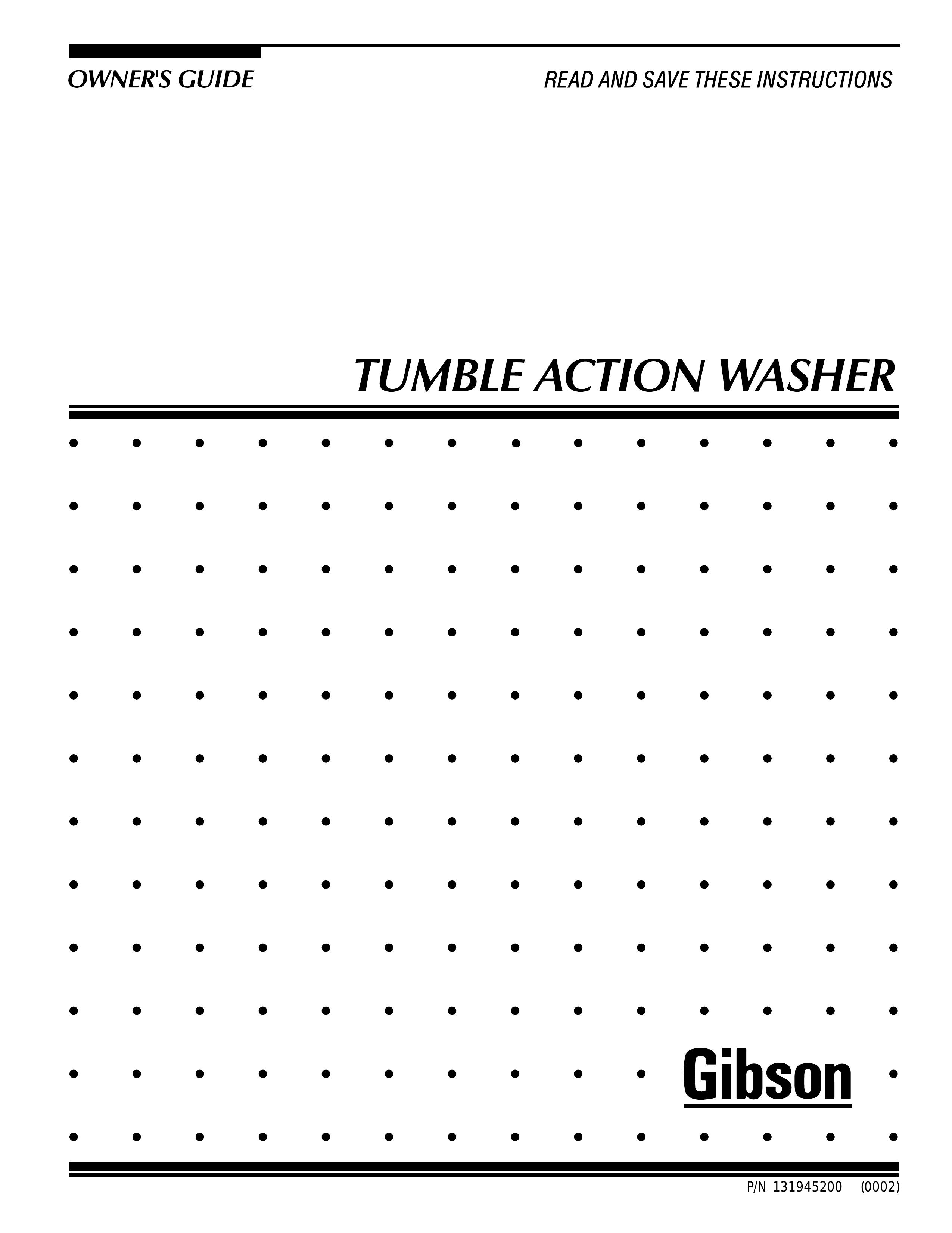 Frigidaire 131945200 Washer User Manual