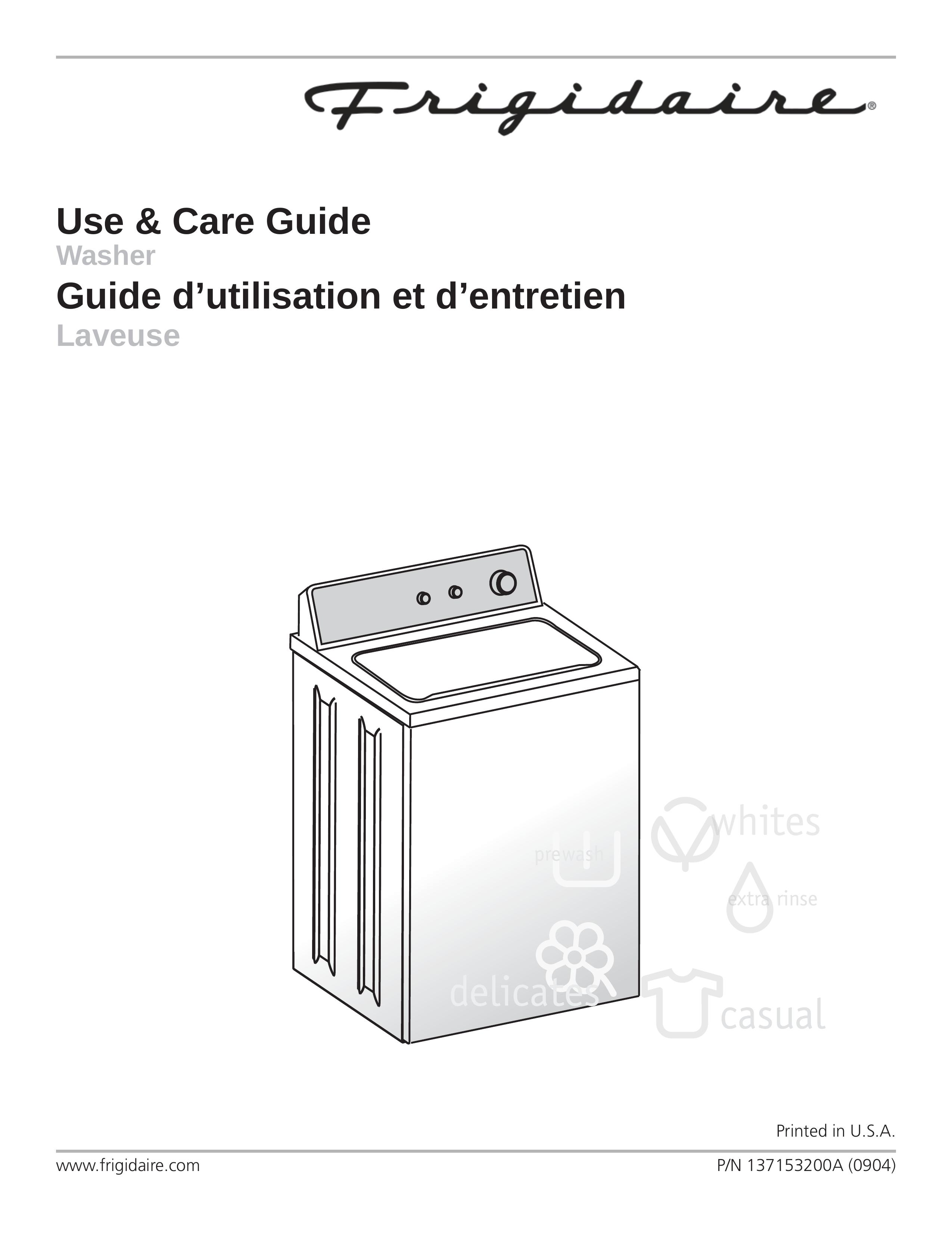 Frigidaire 137153200A Washer User Manual