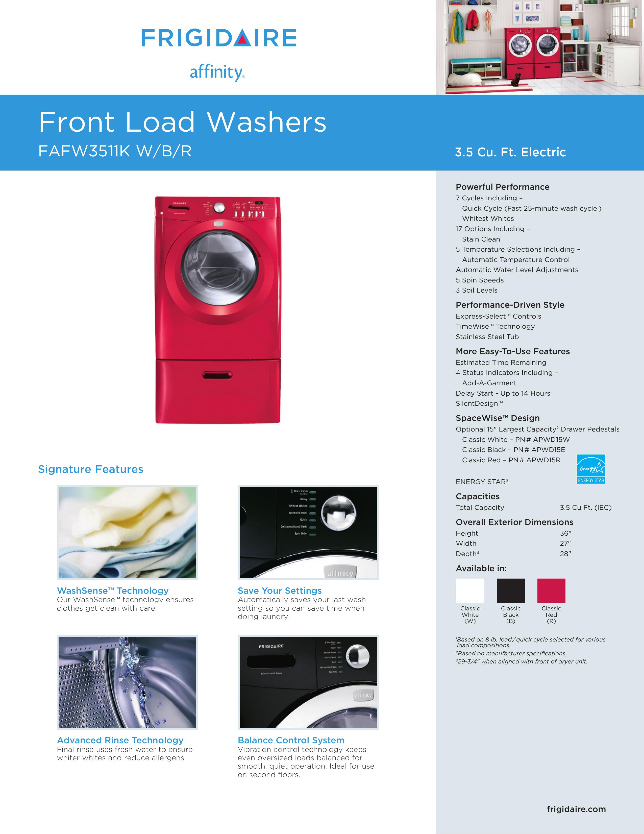 Frigidaire APWD15R Washer User Manual