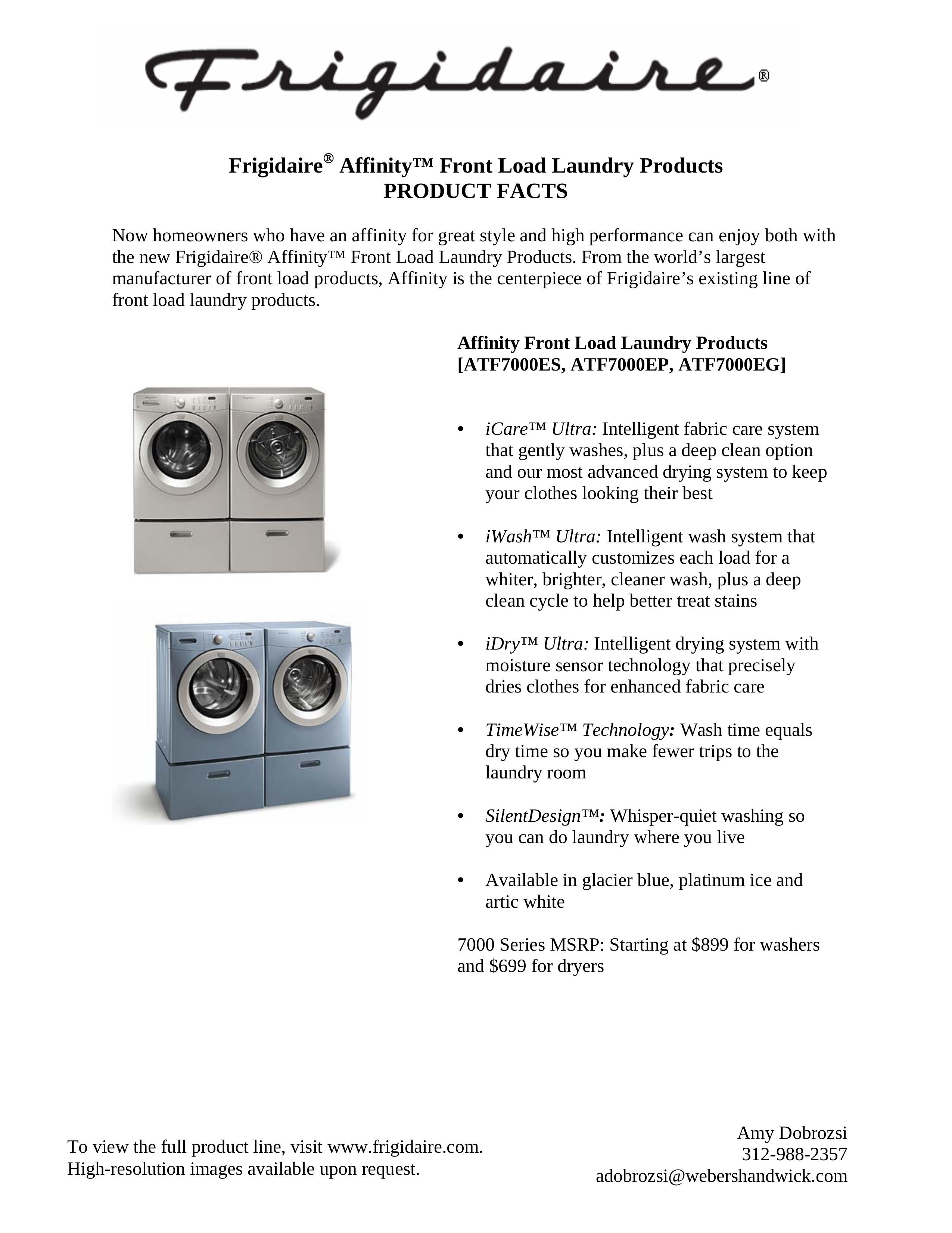 Frigidaire ATF7000EP Washer User Manual