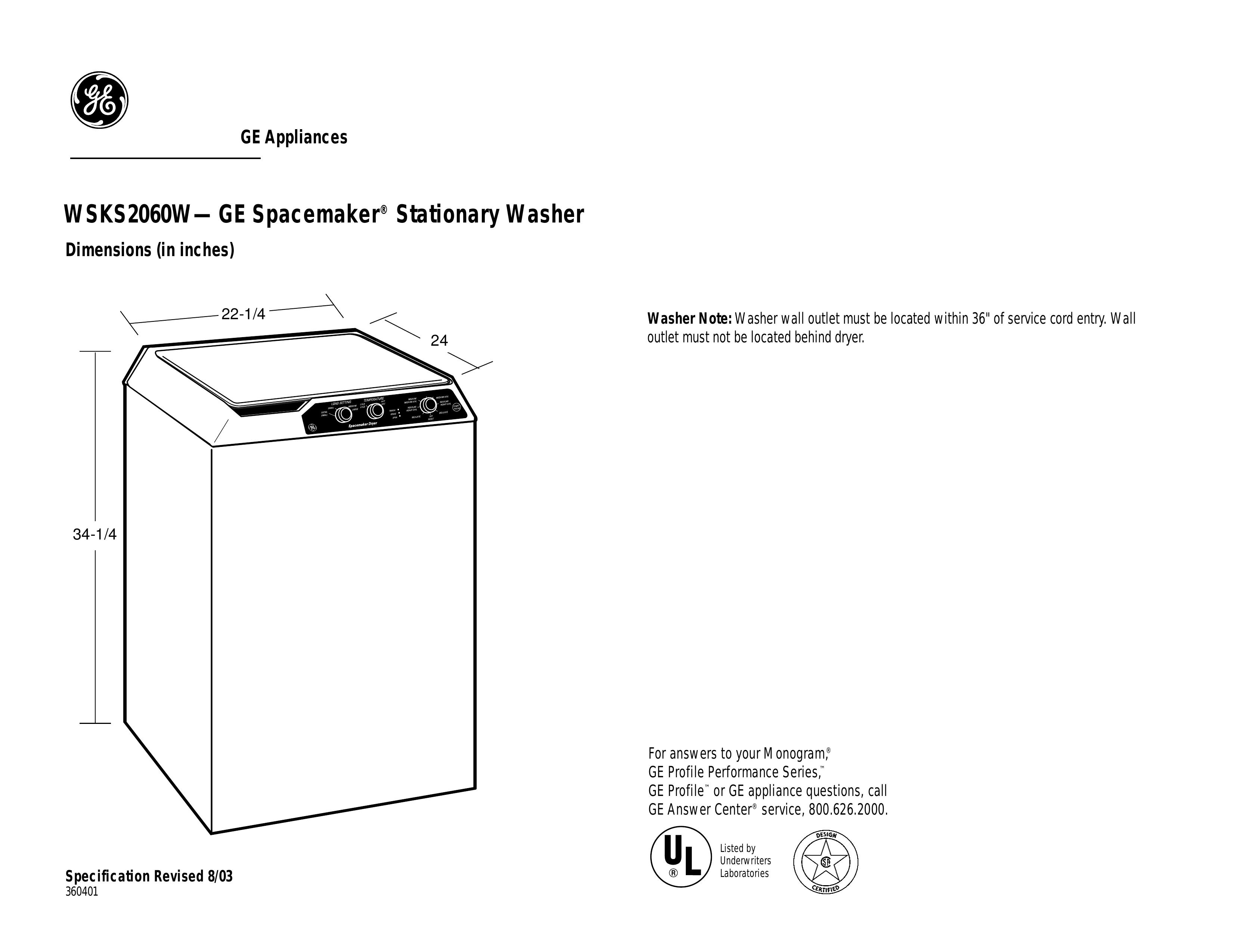 GE DSKS333 Washer User Manual