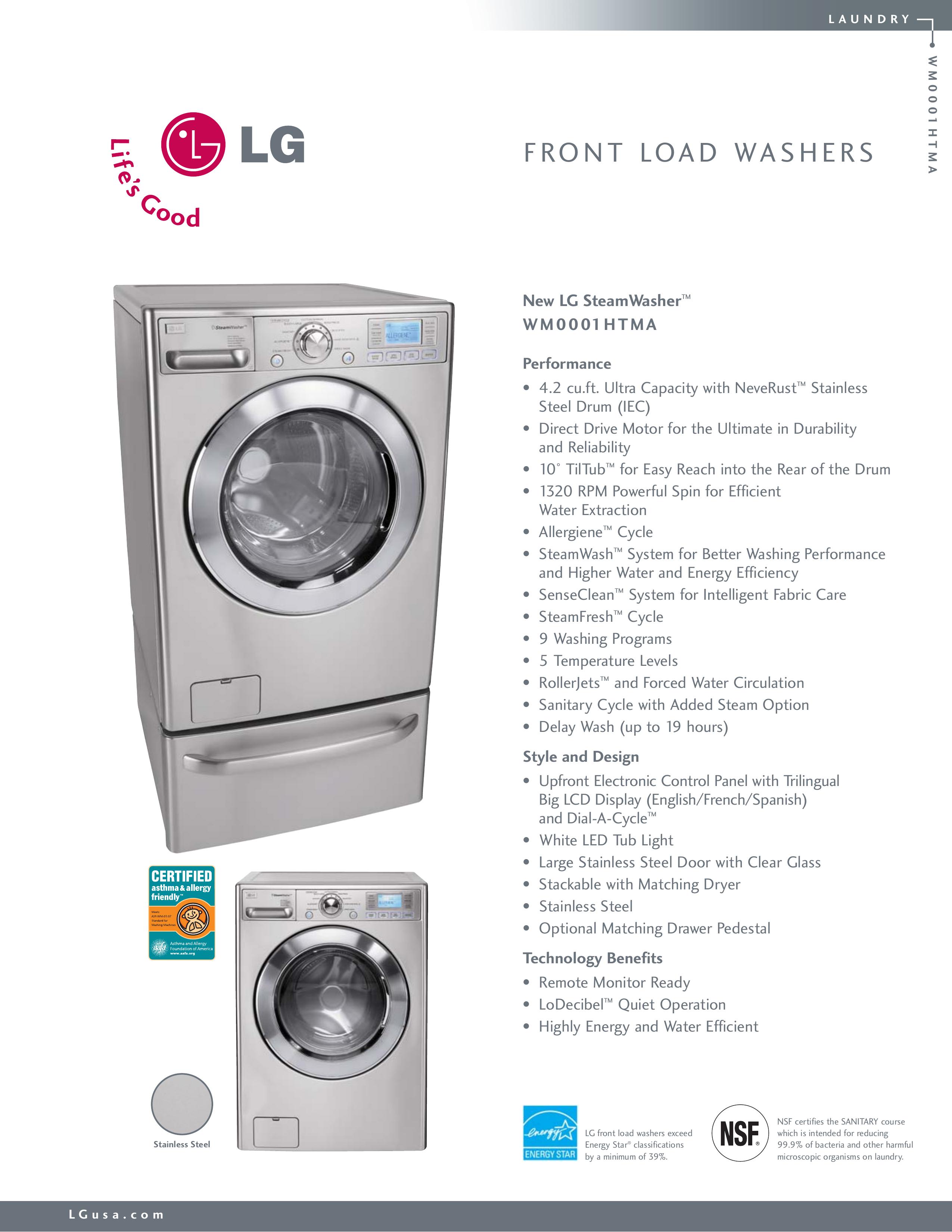 Goldstar WM0001HTMA Washer User Manual
