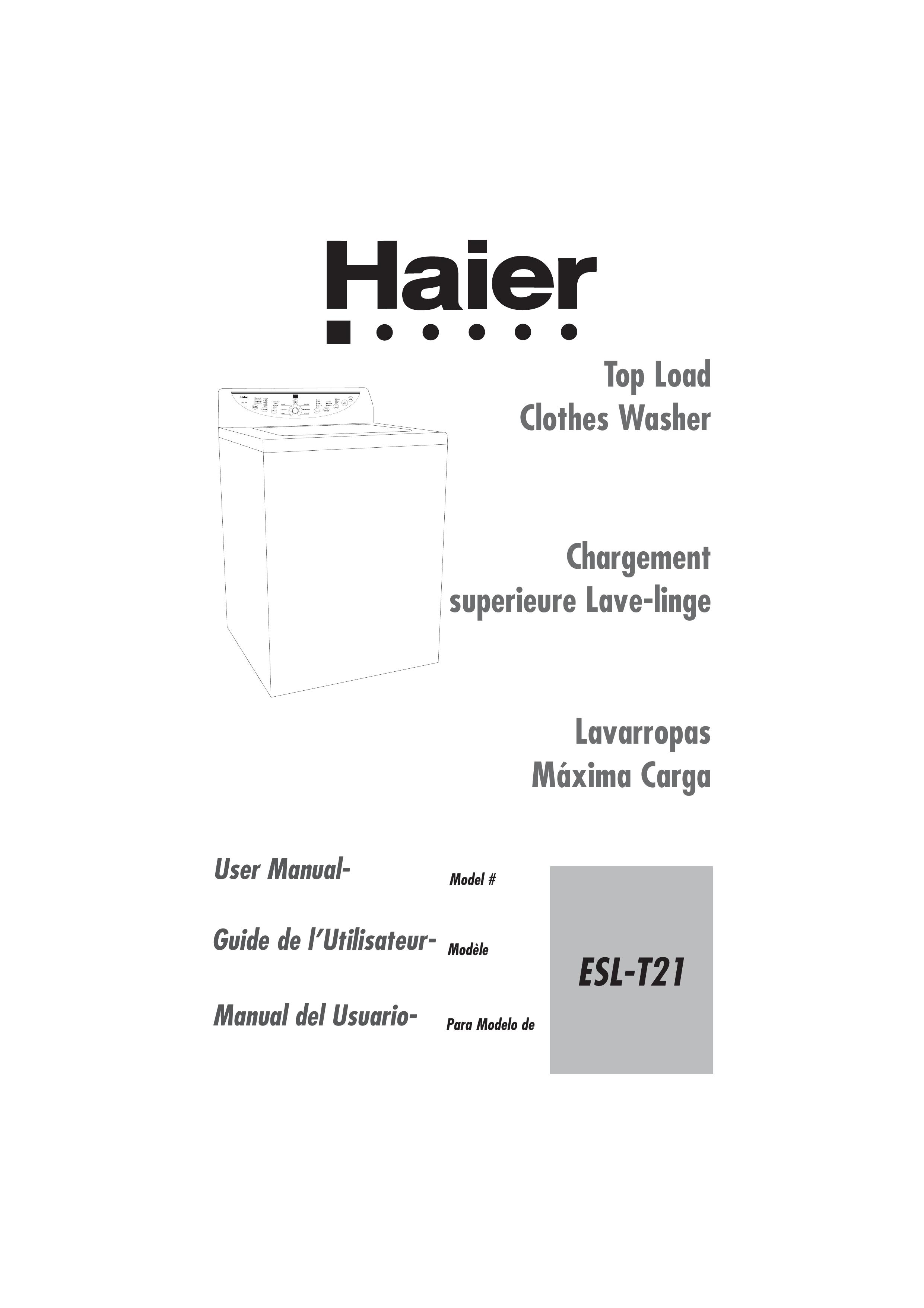 Haier ESL-T21 Washer User Manual