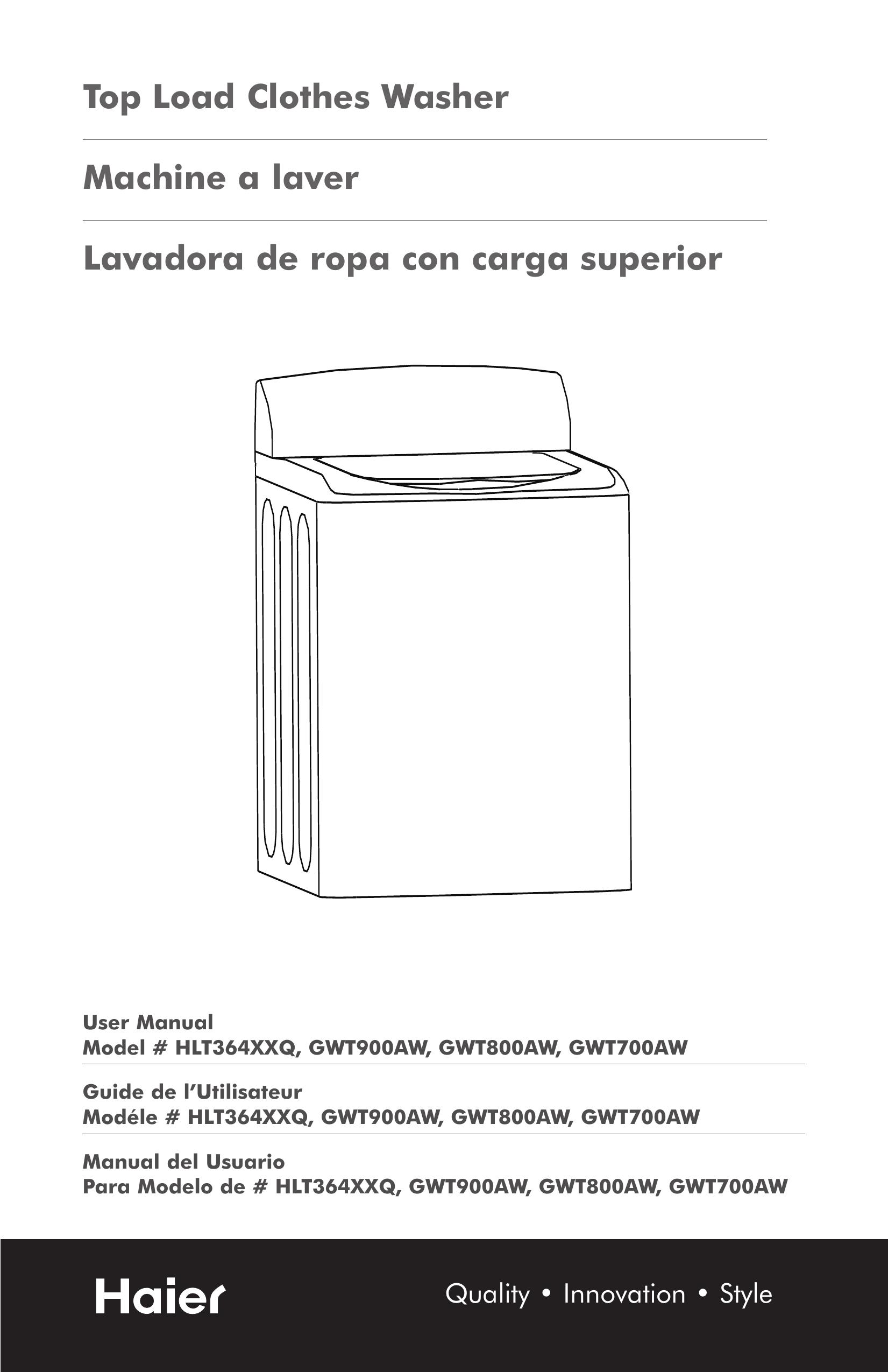 Haier GWT900AW Washer User Manual