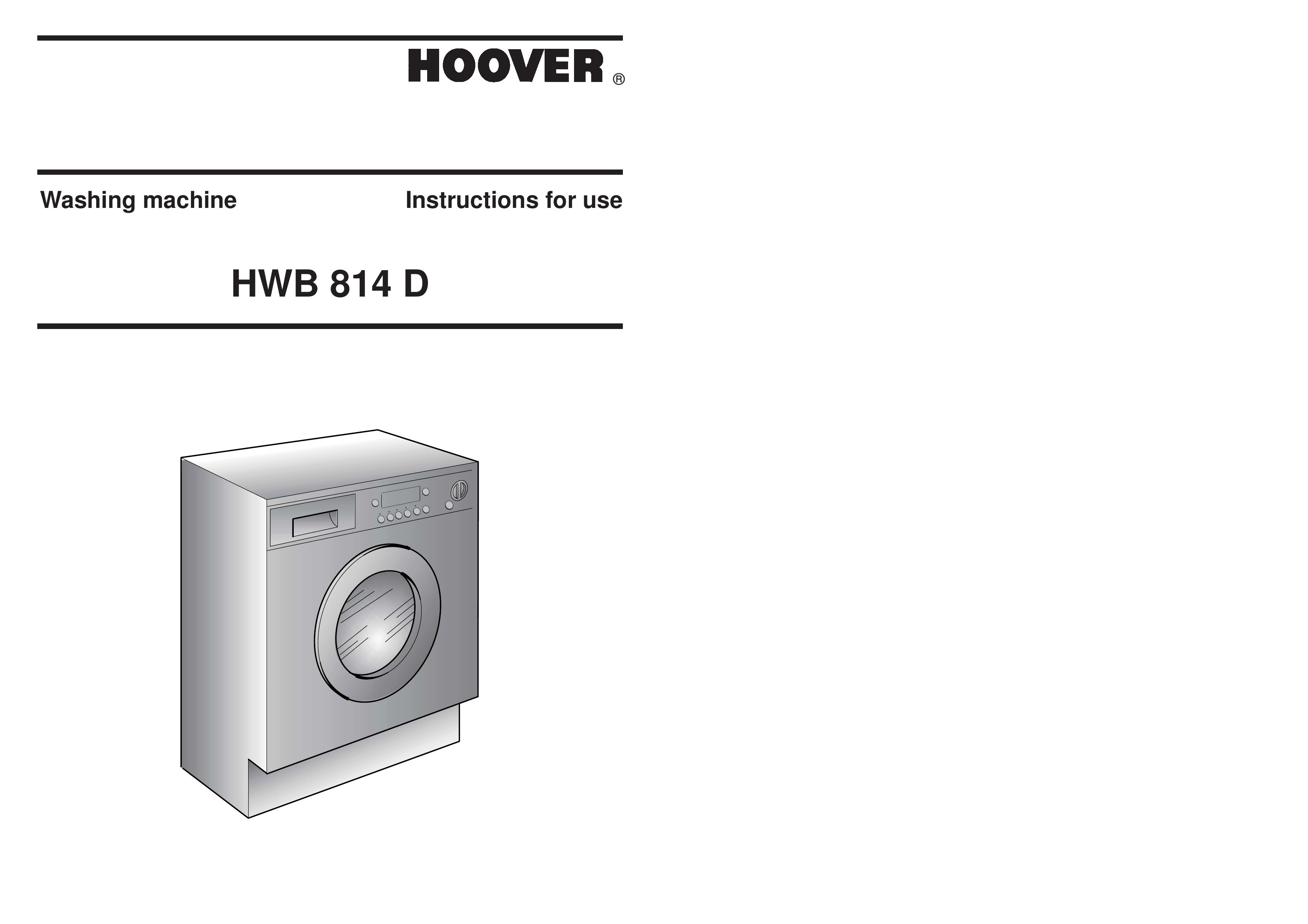 Hoover HWB814D Washer User Manual
