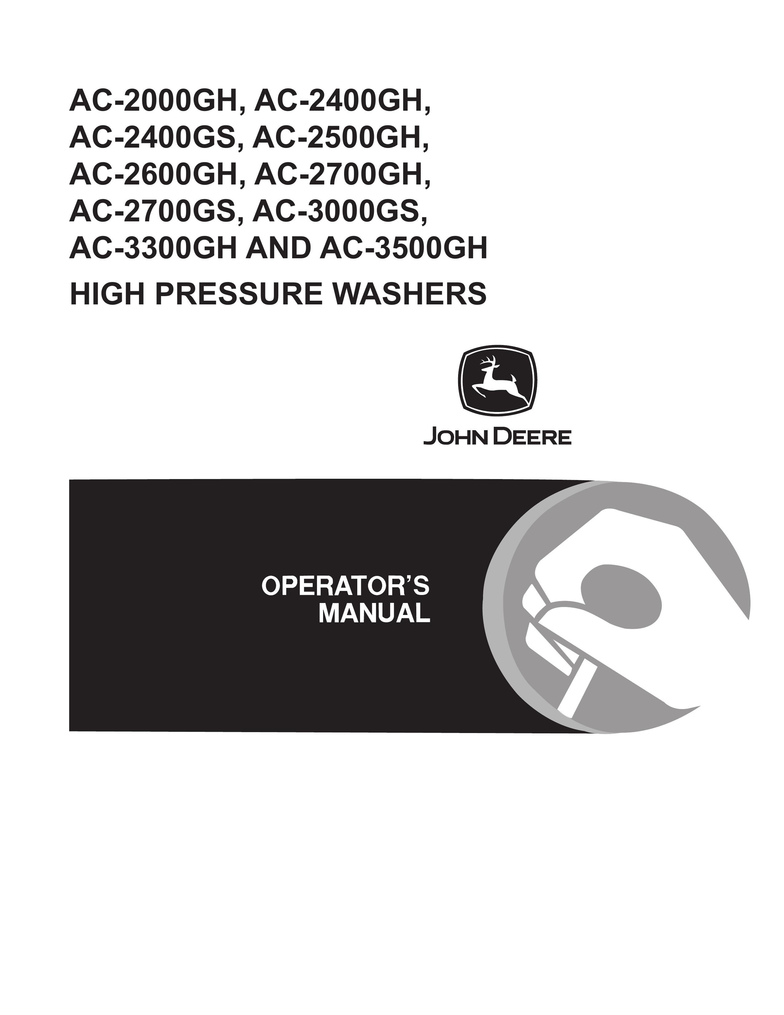 John Deere AC-3000GS Washer User Manual
