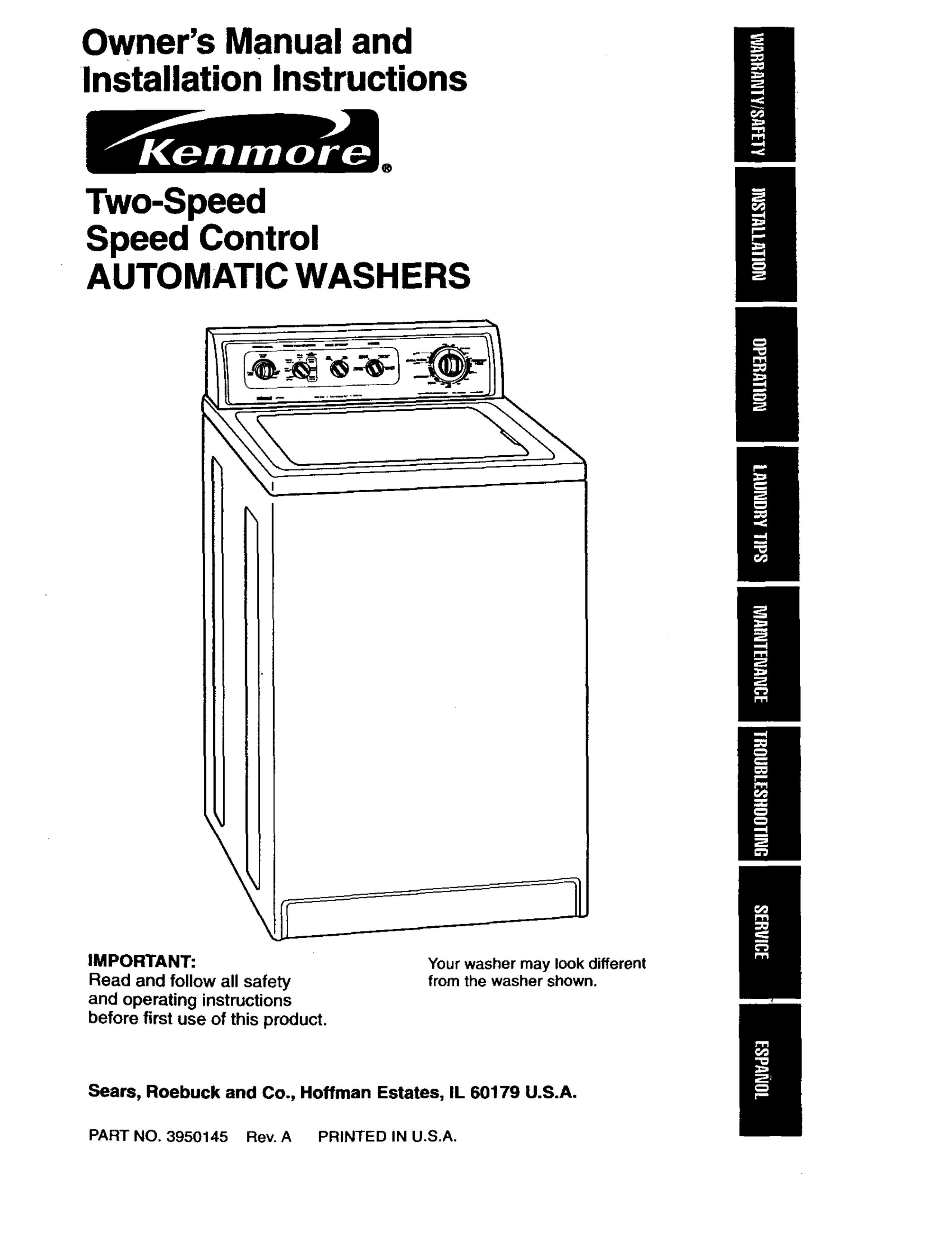 Kenmore 110.29882890 Washer User Manual