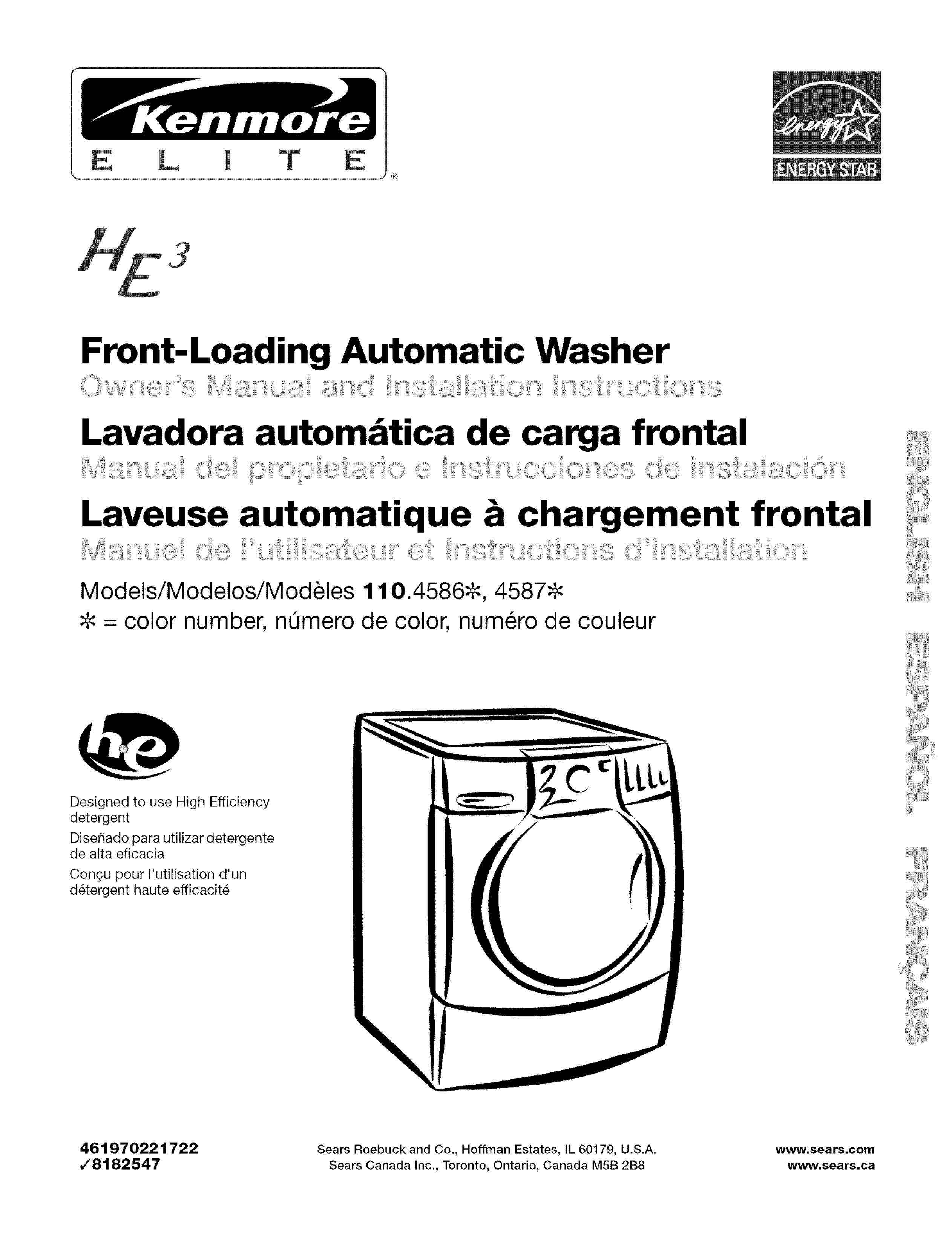 Kenmore 110.4587 Washer User Manual