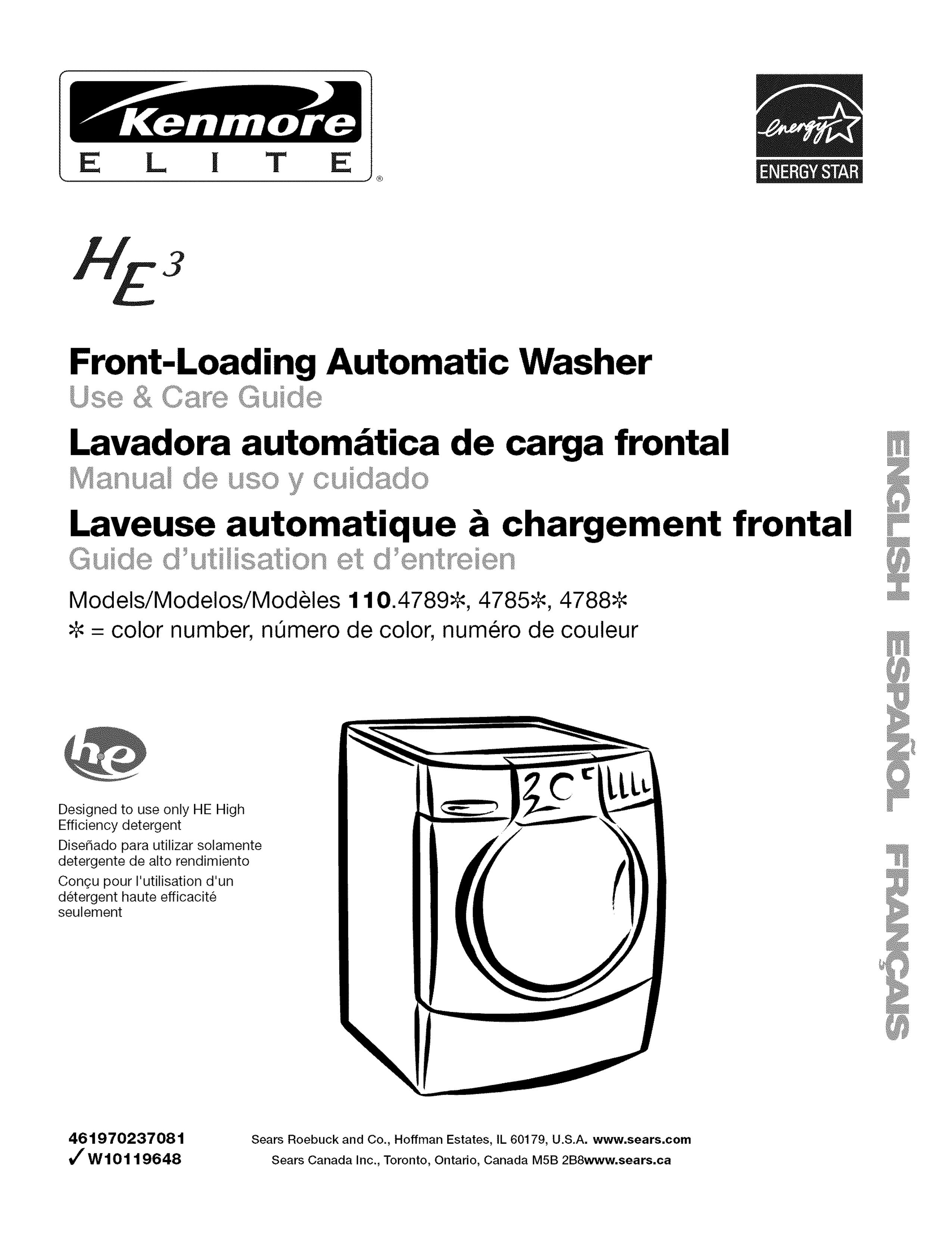 Kenmore 110.4789 Washer User Manual
