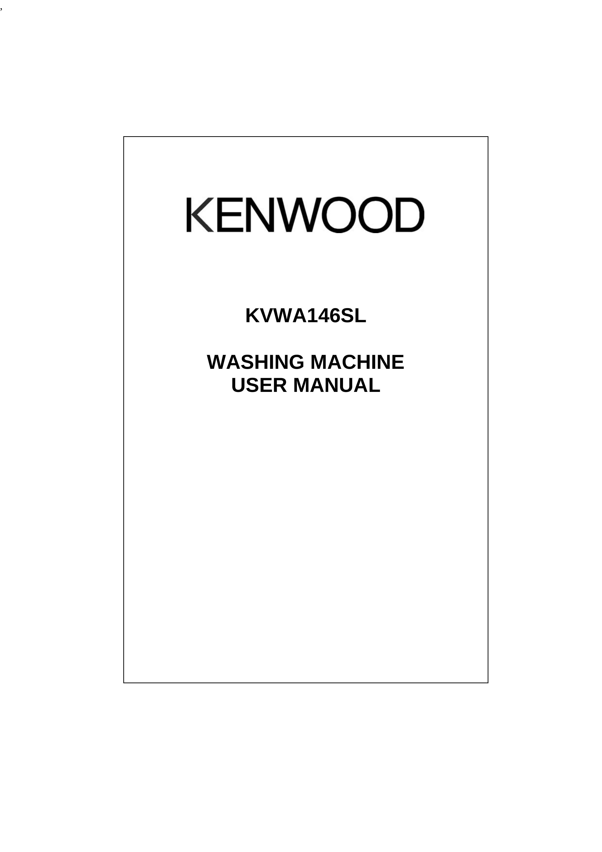 Kenwood KVWA146SL Washer User Manual