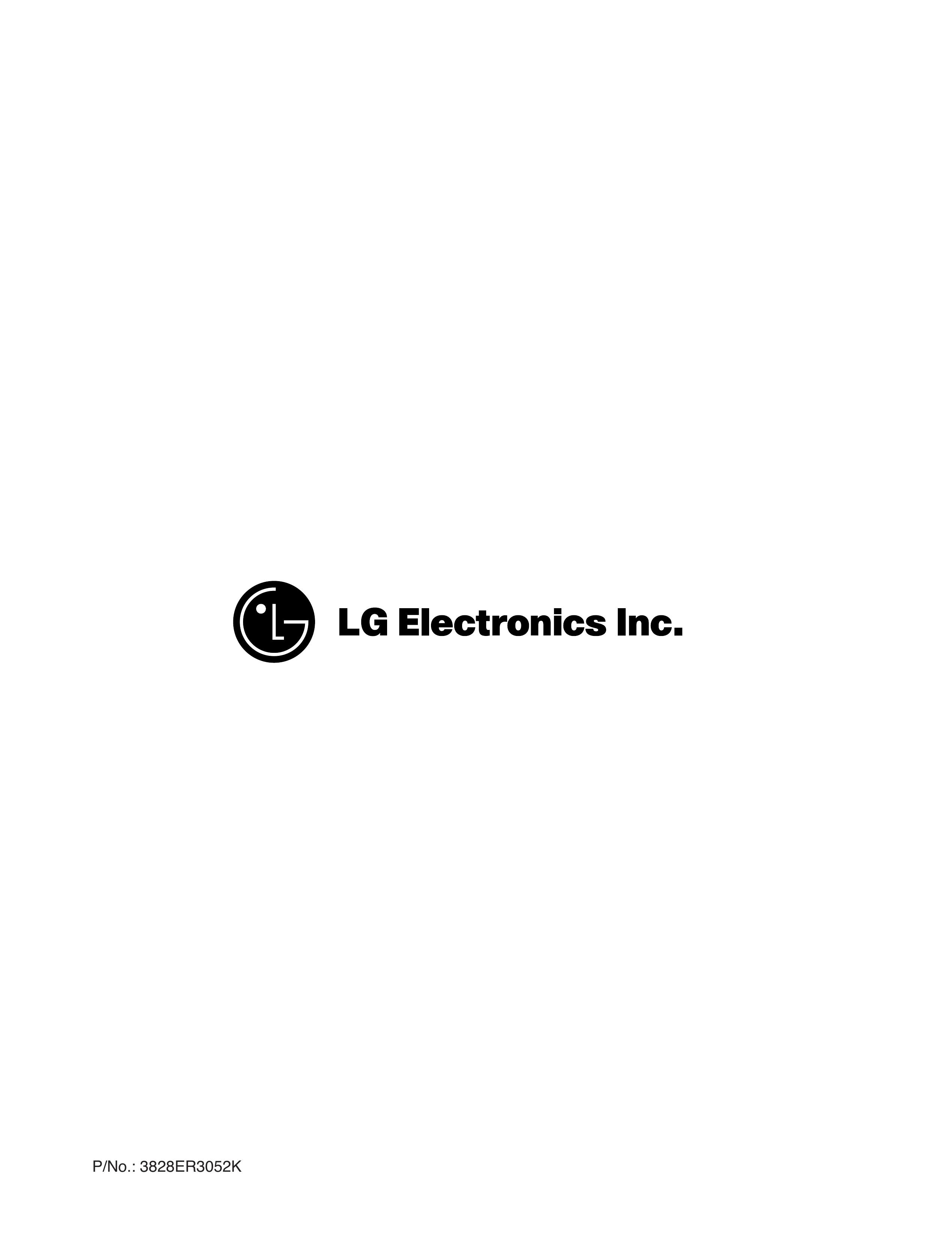 LG Electronics 3828ER3052K Washer User Manual