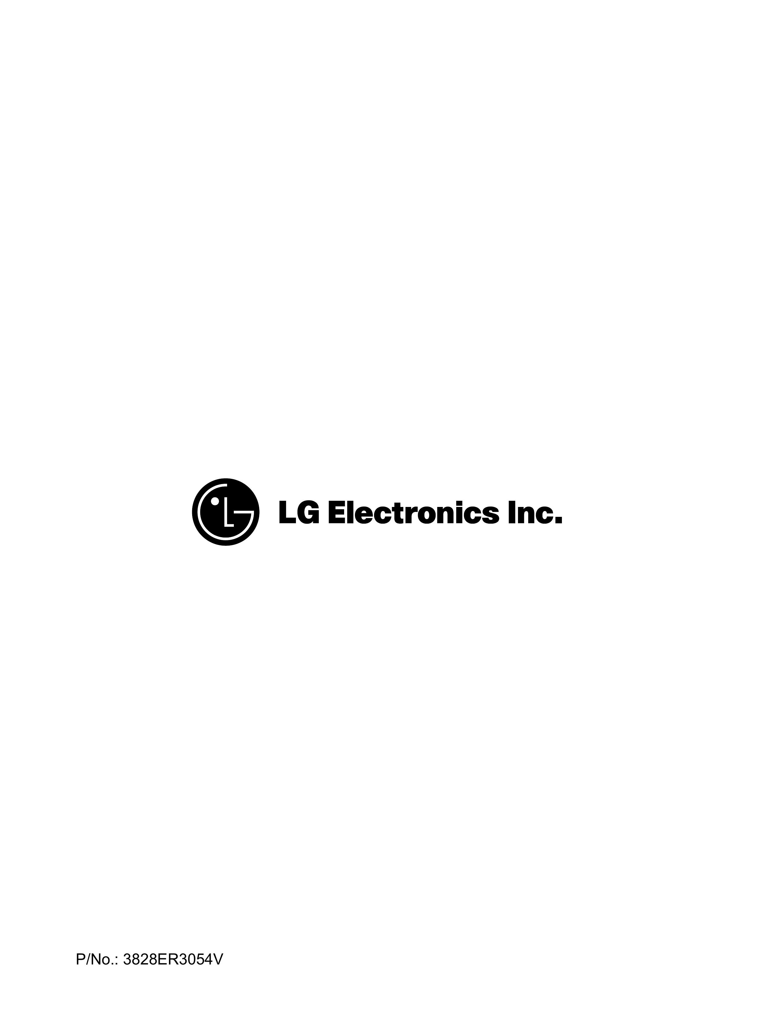 LG Electronics 3828ER3054V Washer User Manual