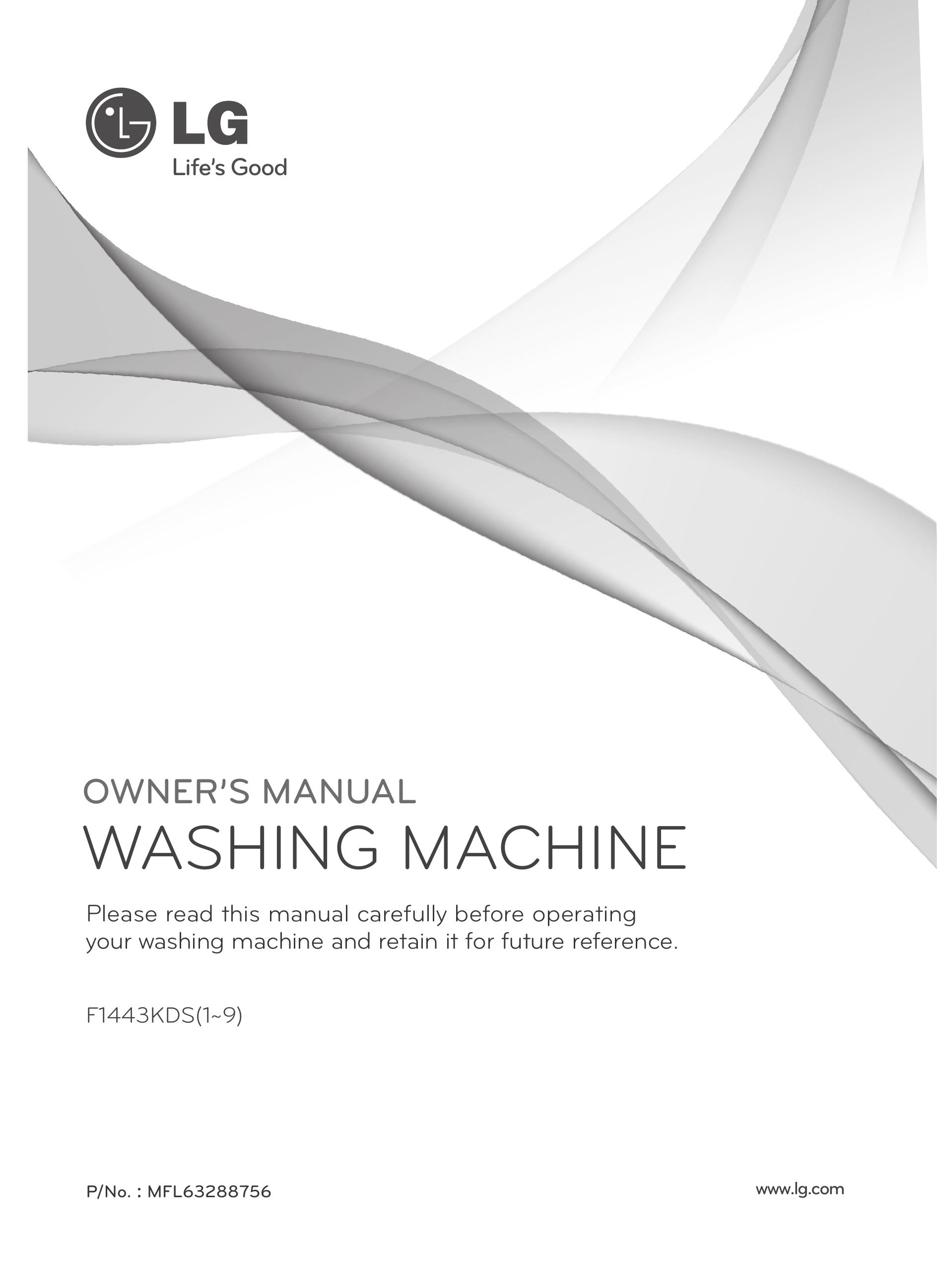 LG Electronics F1443KD Washer User Manual