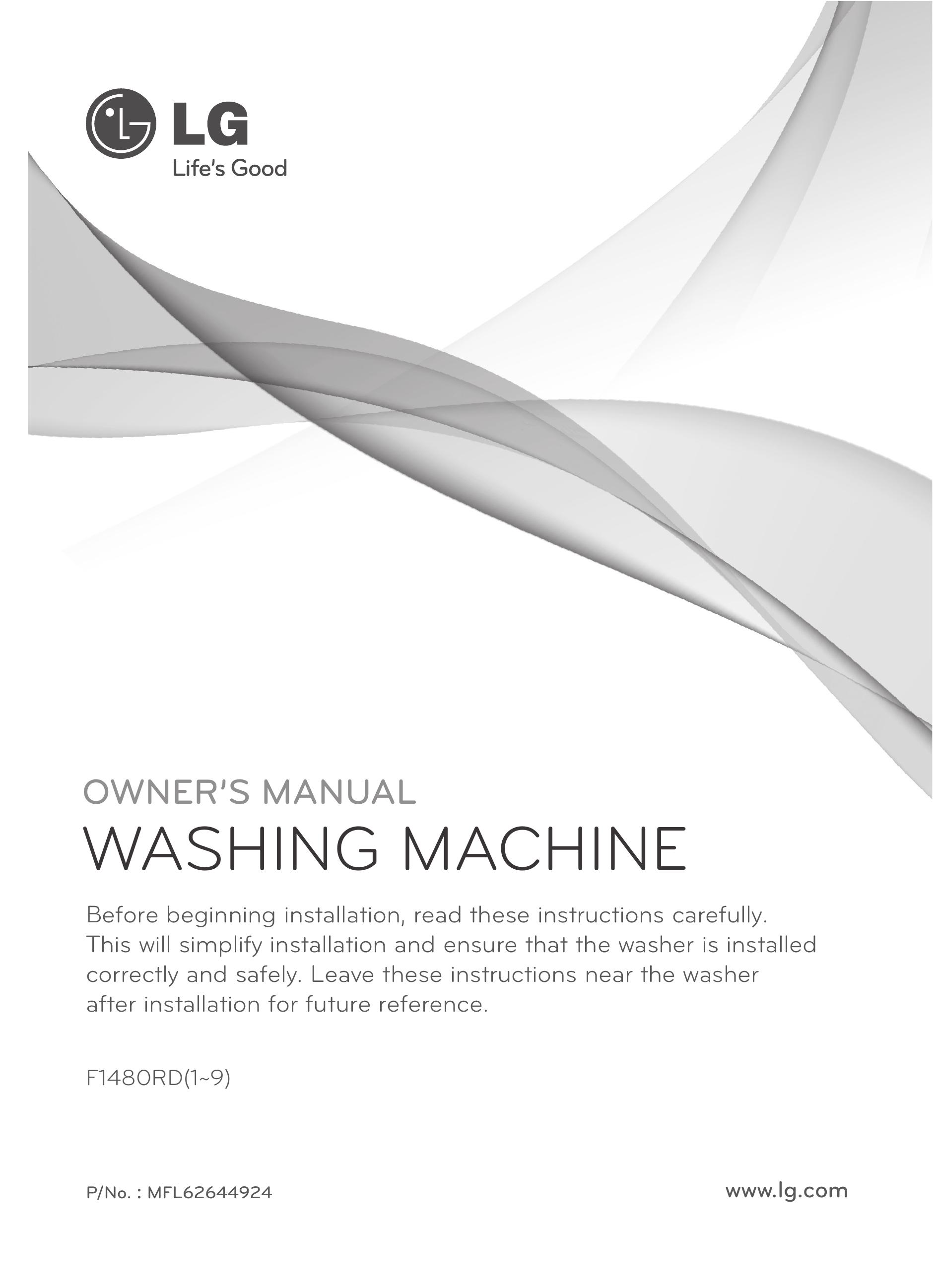 LG Electronics F1480RD Washer User Manual