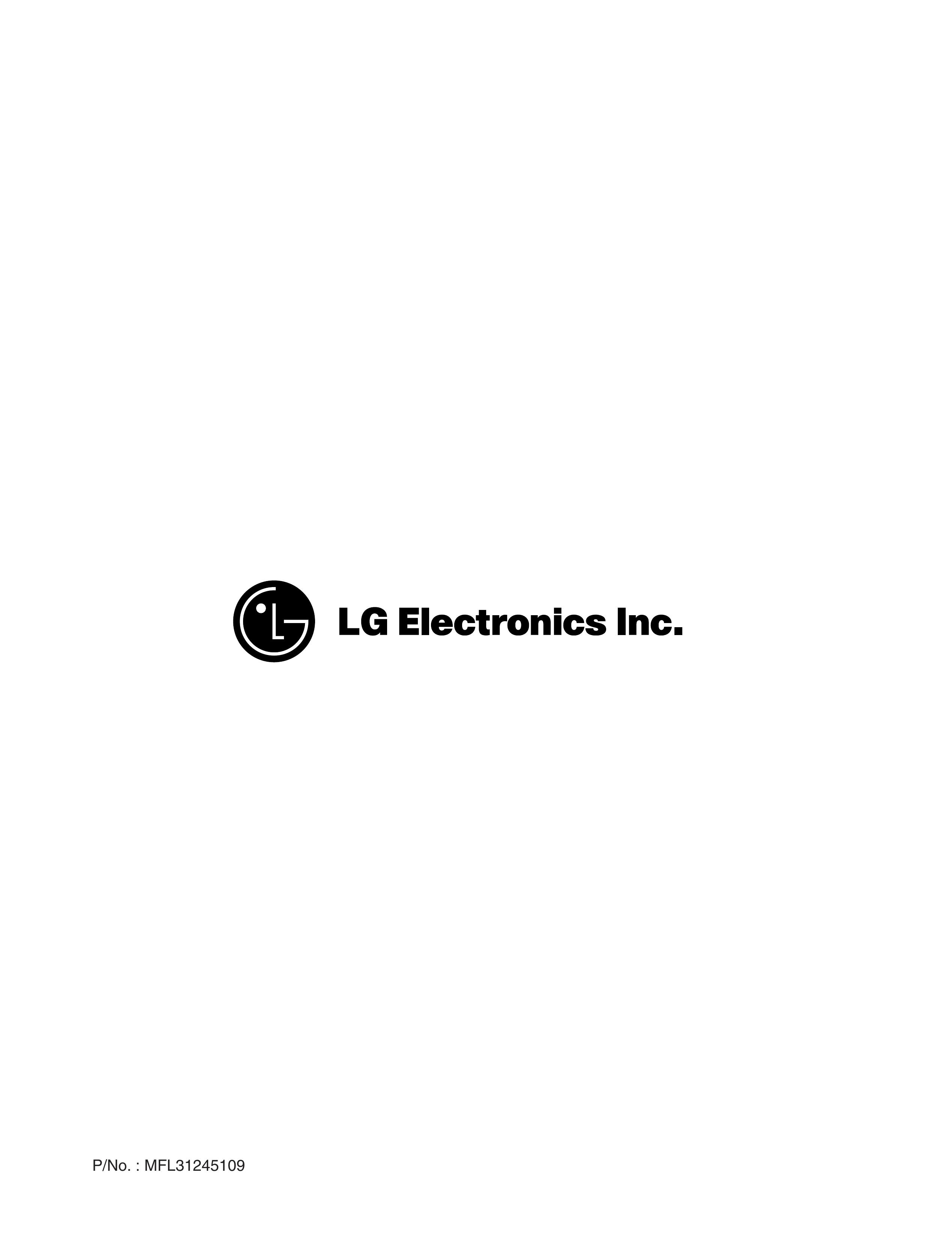 LG Electronics MFL31245109 Washer User Manual