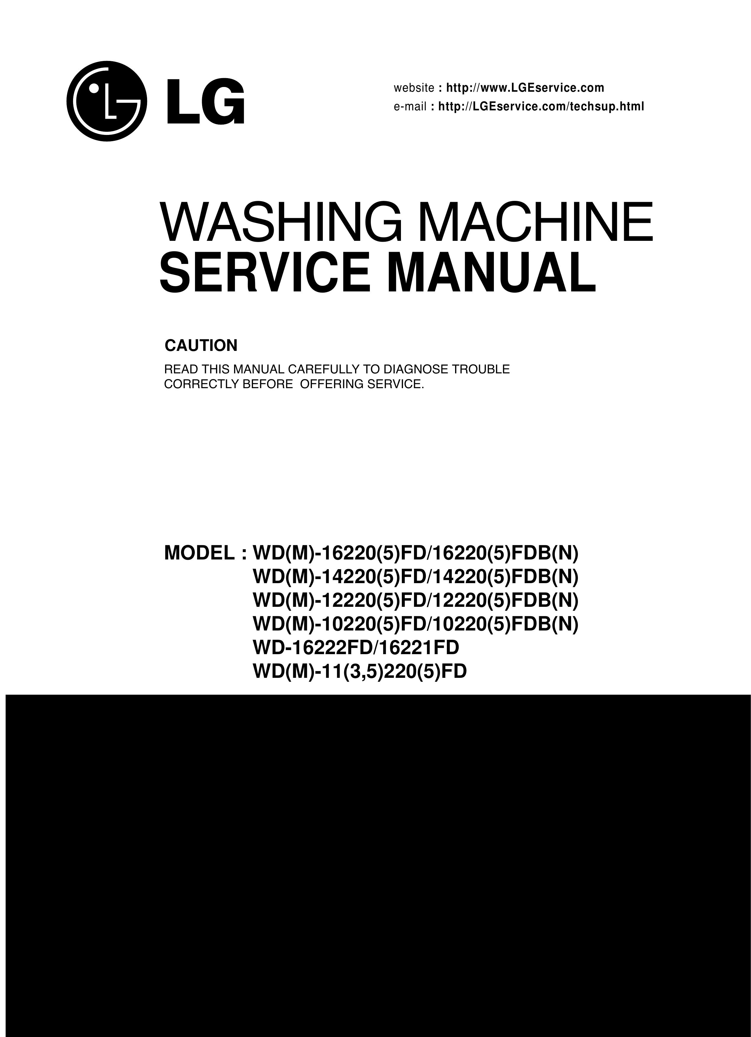 LG Electronics WD(M)-10220(5)FD Washer User Manual