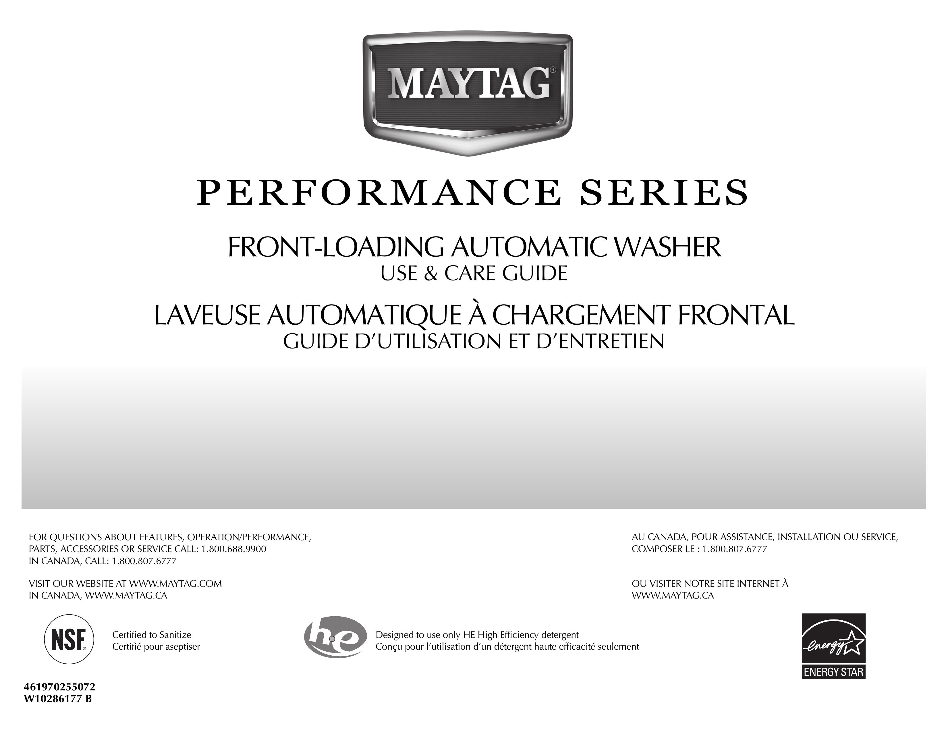 Maytag 461970255072 Washer User Manual