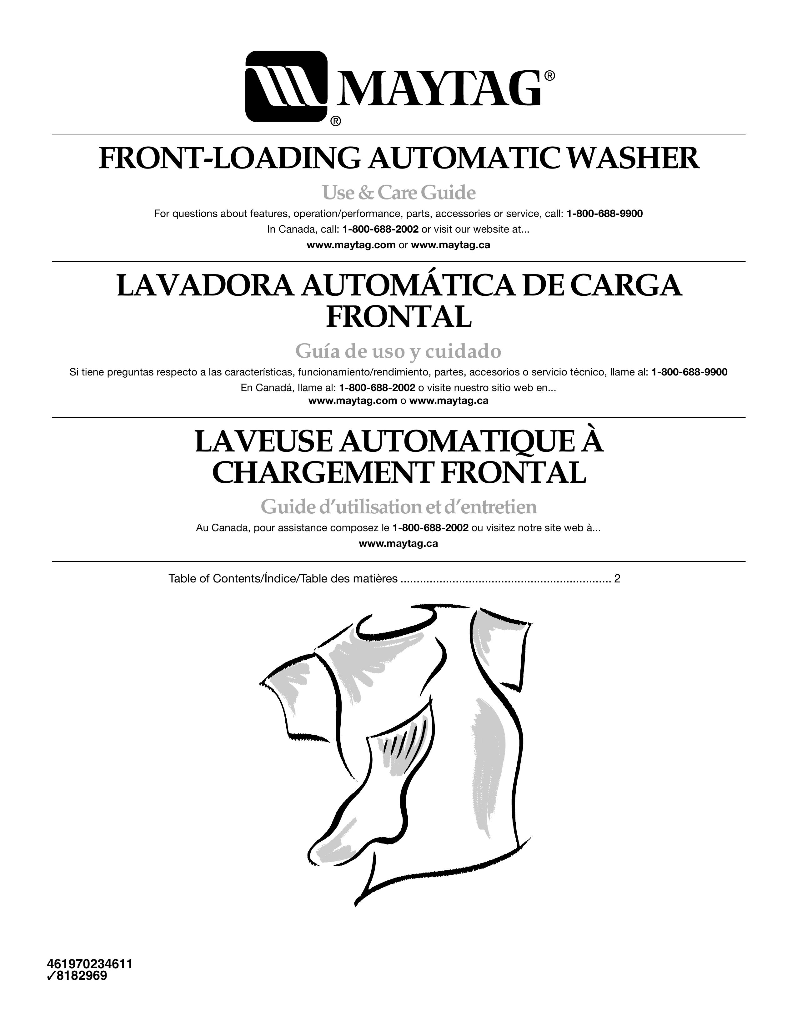Maytag FRONT-LOADINGAUTOMATICWASHER Washer User Manual