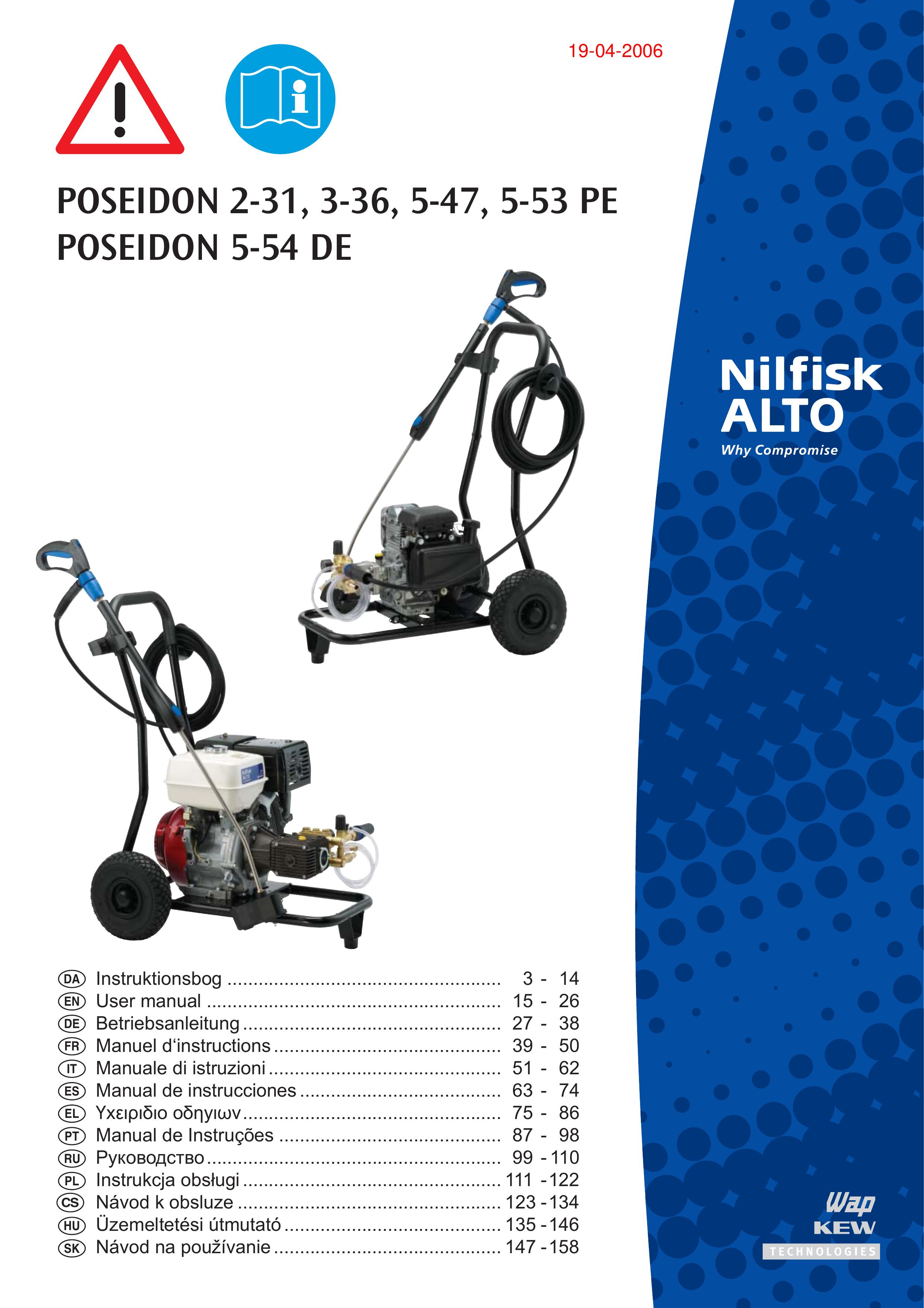 Nilfisk-ALTO POSEIDON 2-31 Washer User Manual