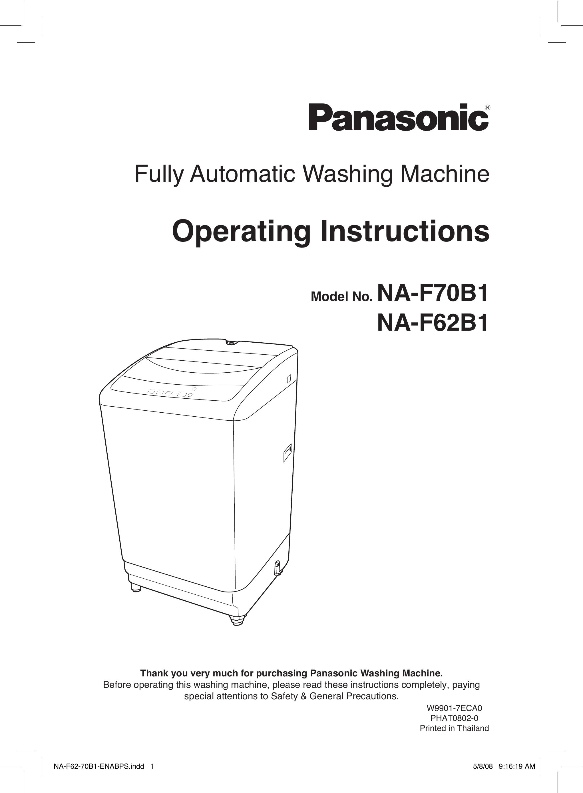 Panasonic NA-F62B1 Washer User Manual