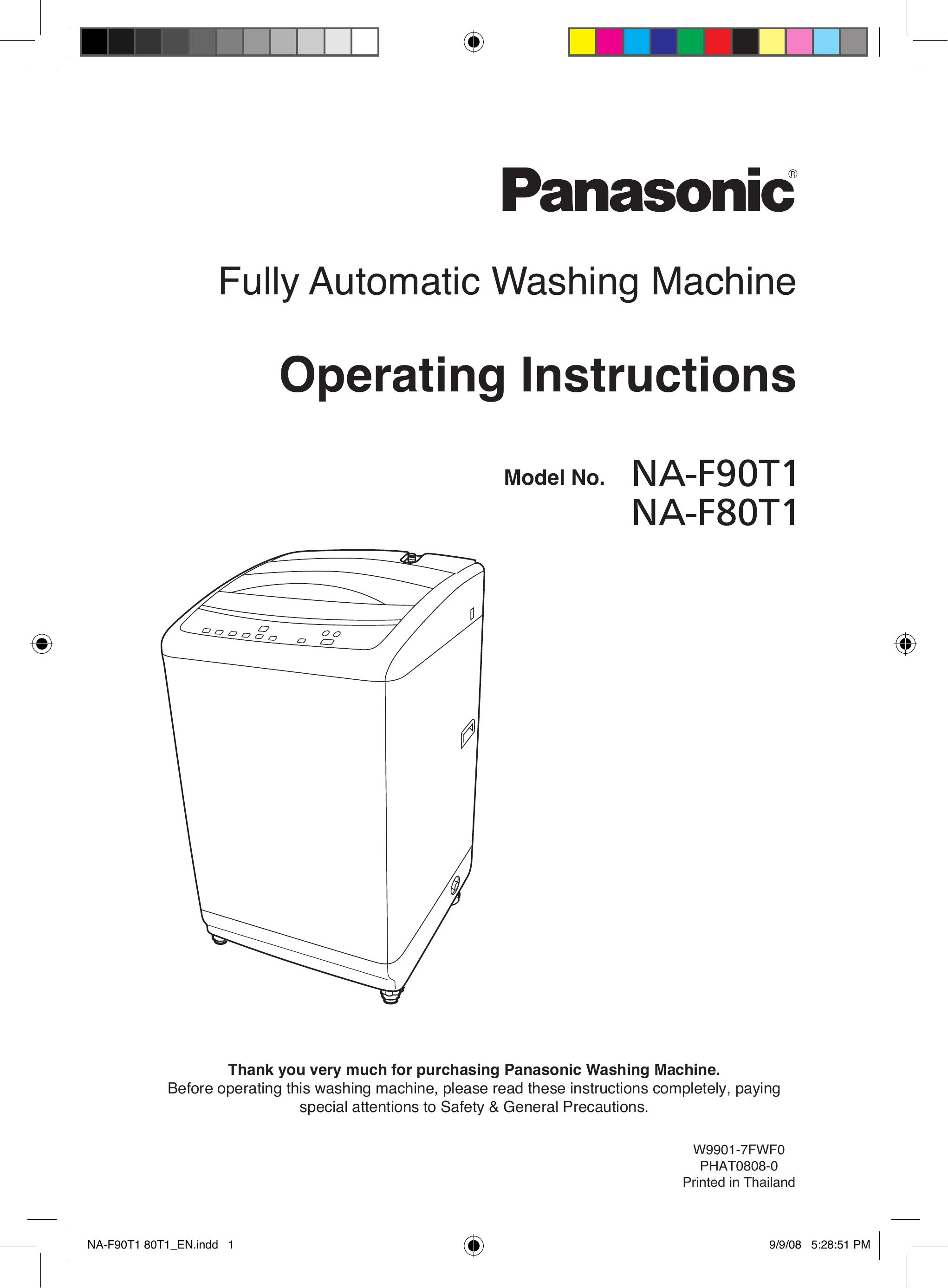 Panasonic NA-F80T1 Washer User Manual
