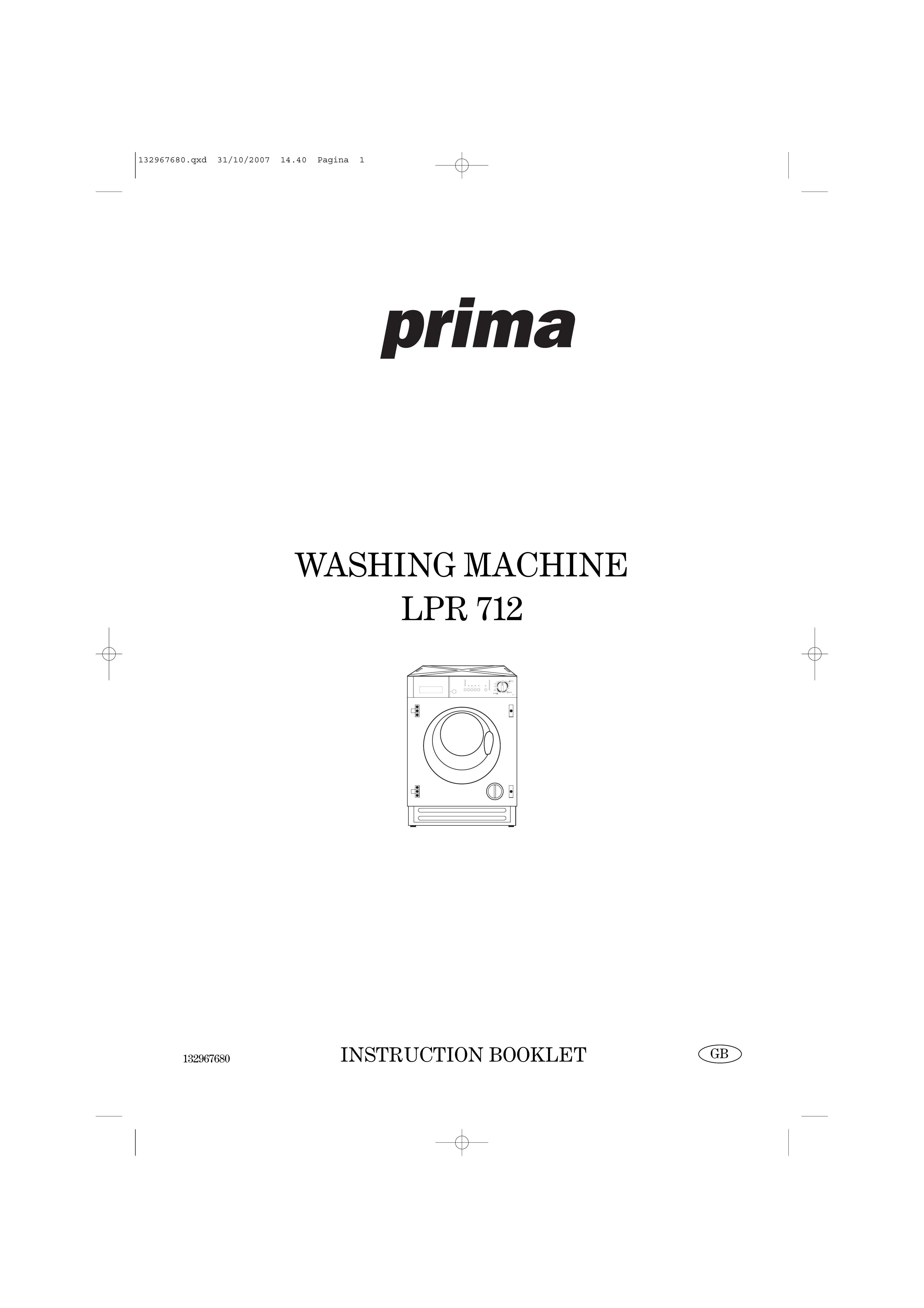 Prima LPR 712 Washer User Manual