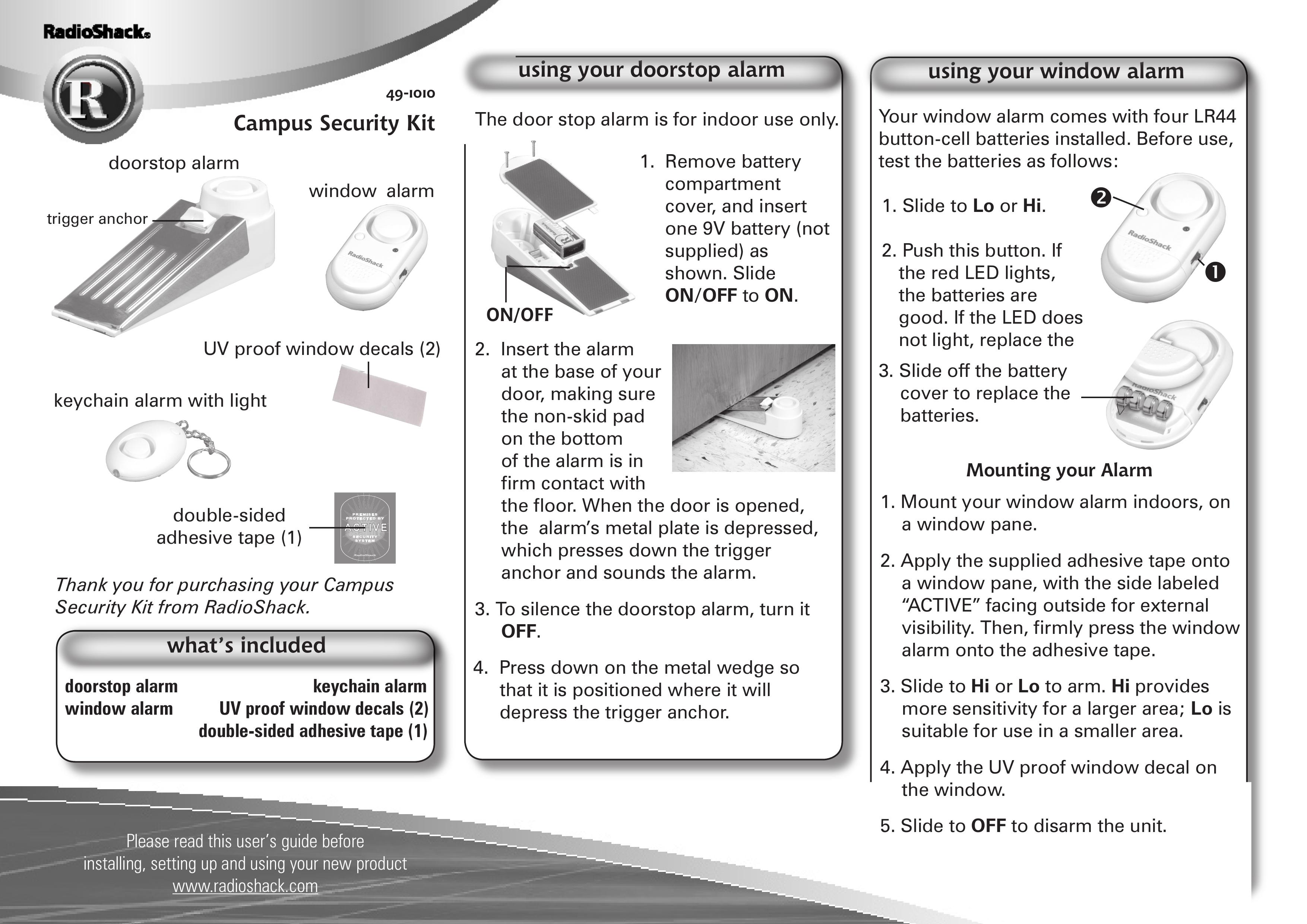 Radio Shack 49-1010 Washer User Manual