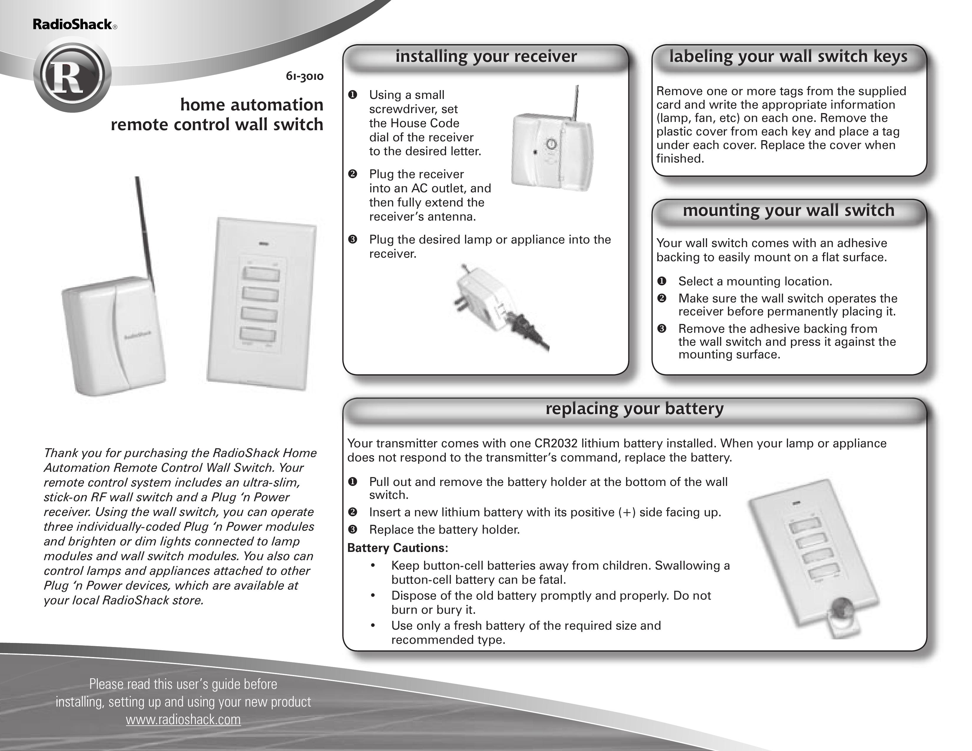Radio Shack 61-3010 Washer User Manual