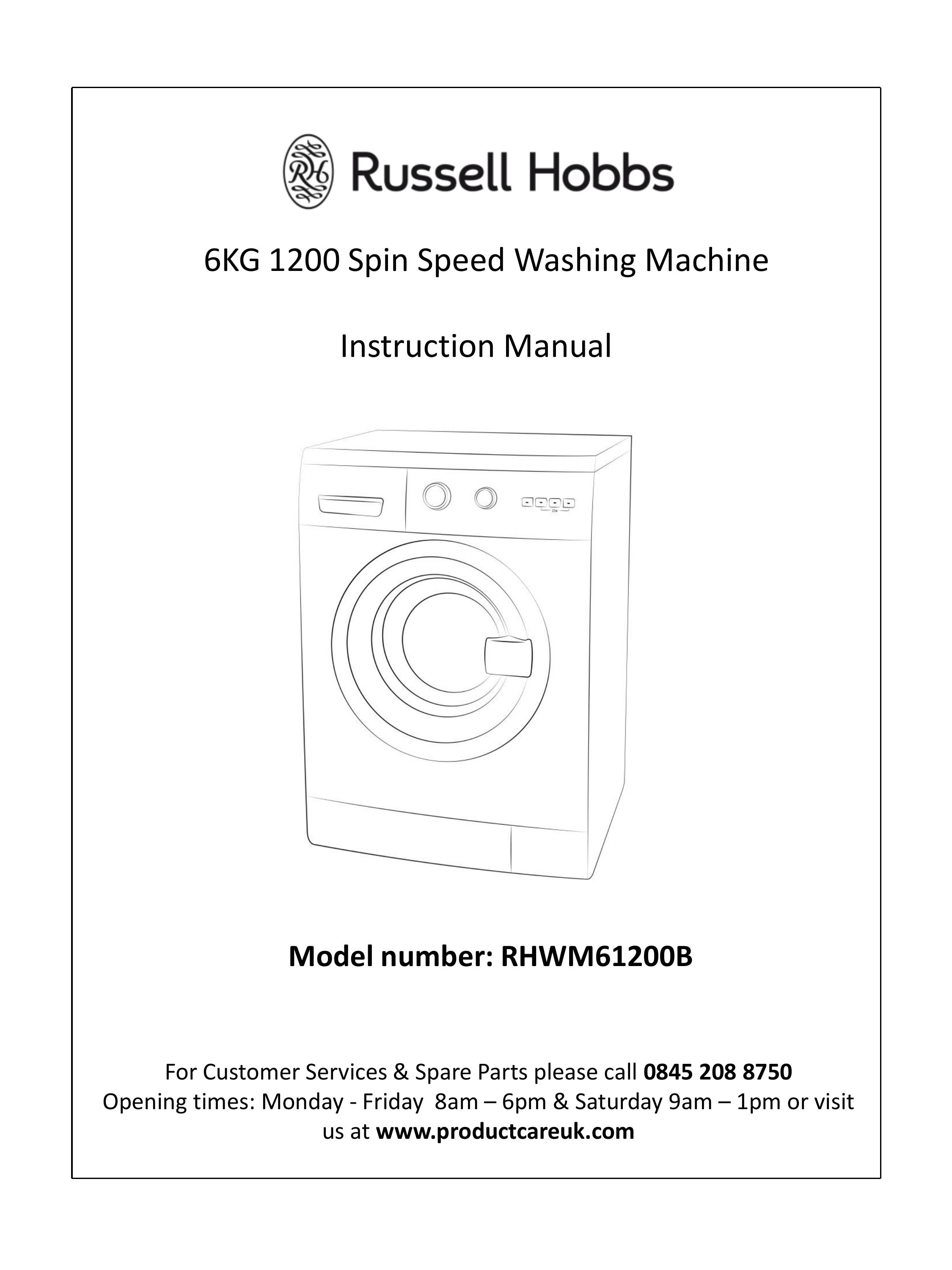 Russell Hobbs RHWM61200B Washer User Manual