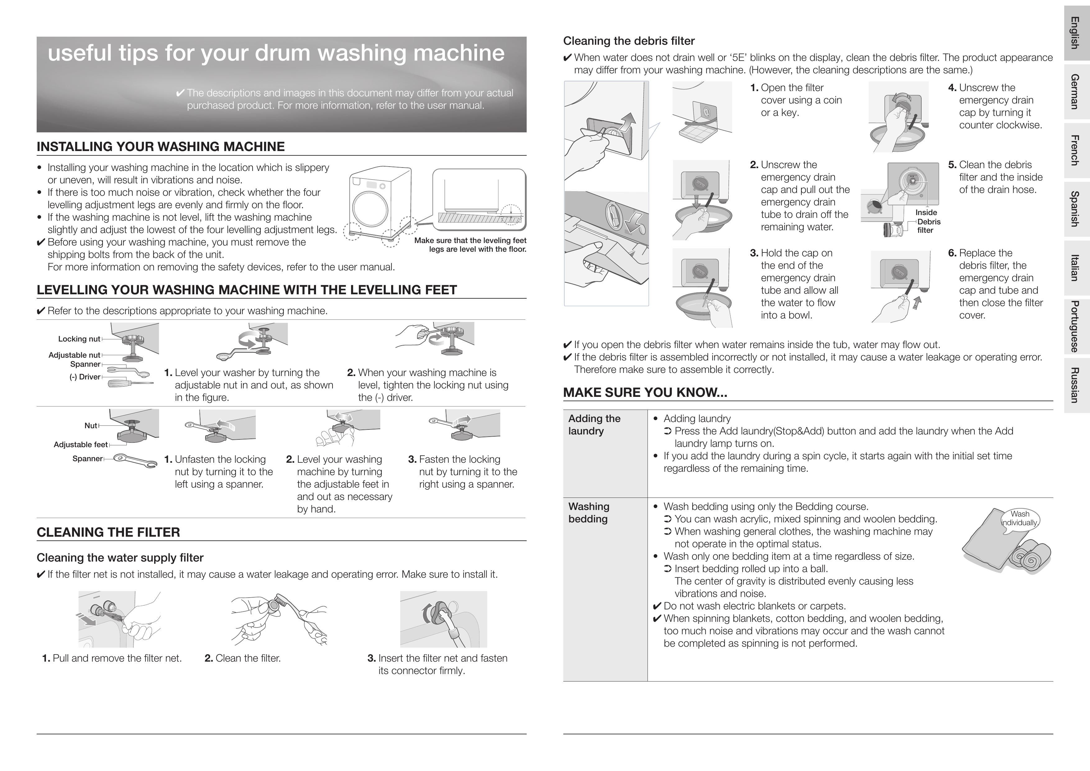 Samsung Drum Washing Machine Washer User Manual