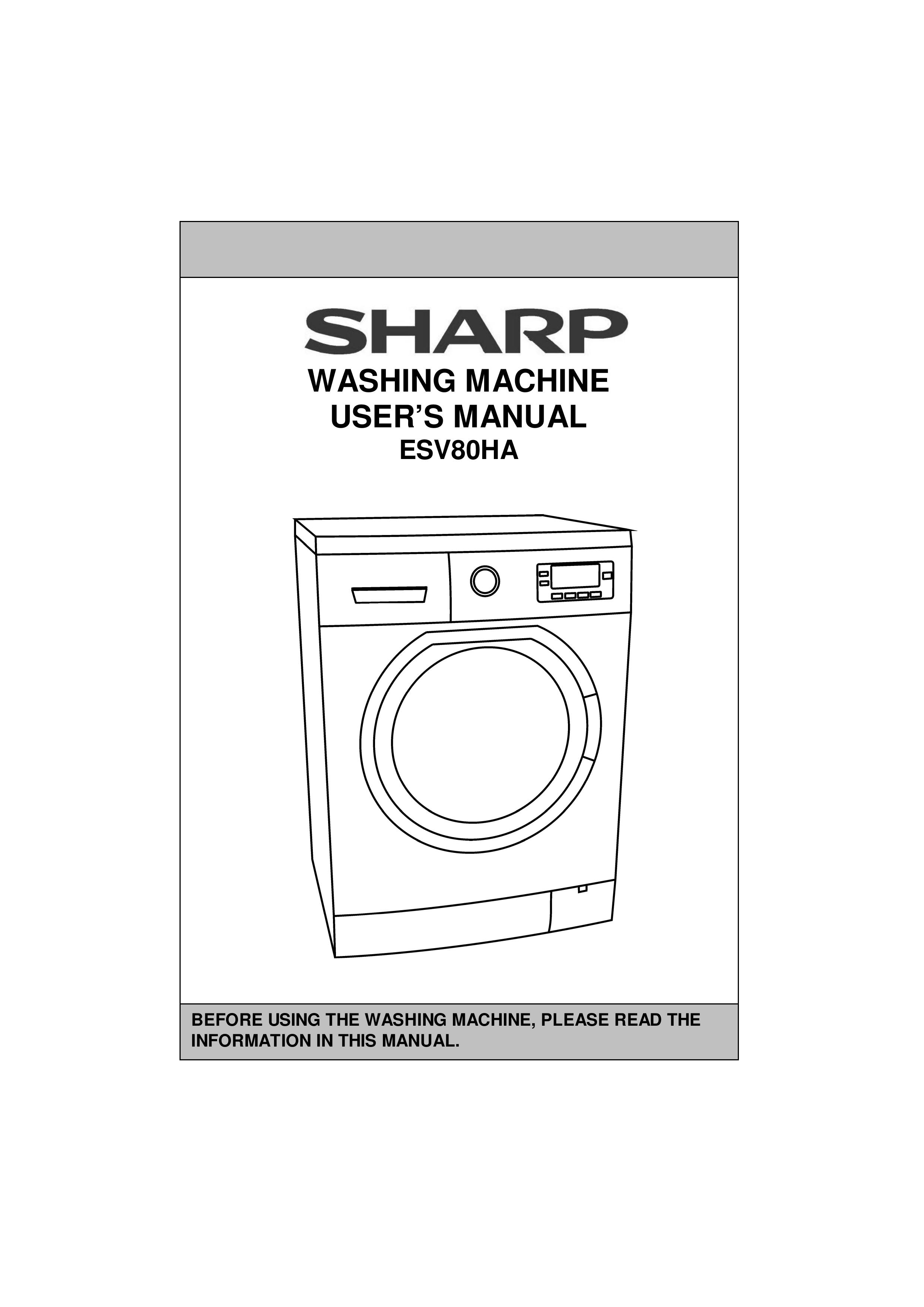 Sharp ESV80HA Washer User Manual