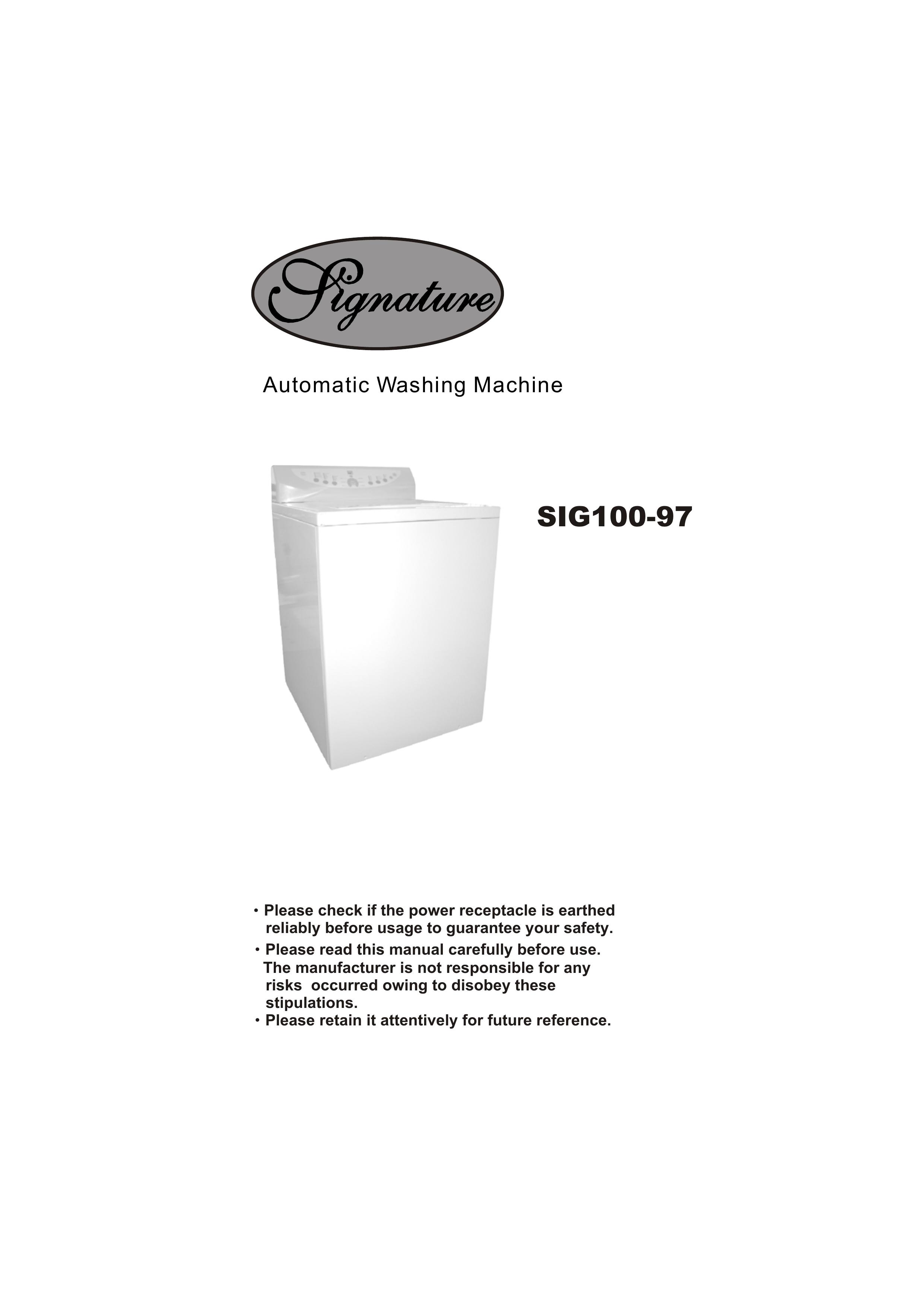 Signature Housewares SIG100-97 Washer User Manual