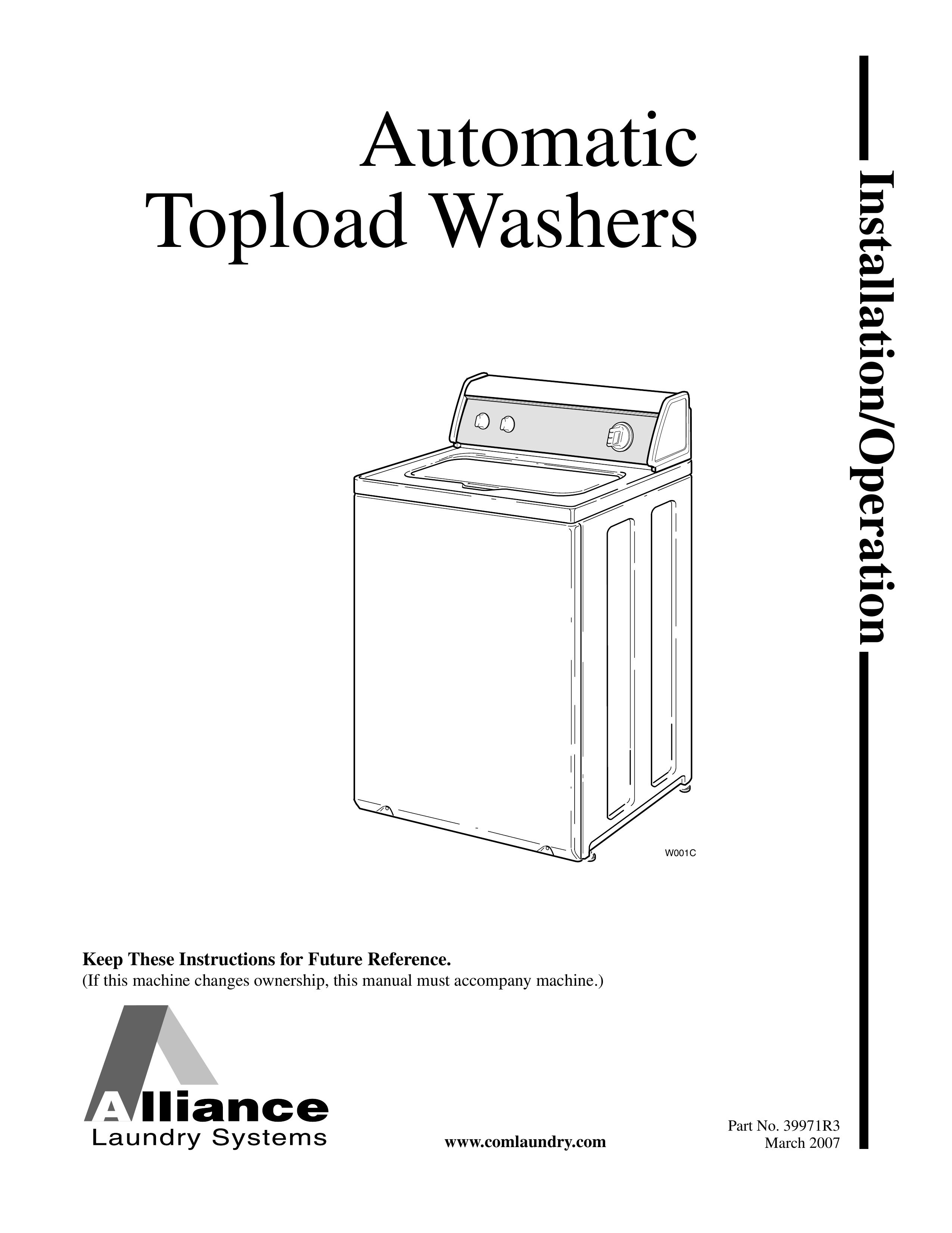 Speed Queen W001C Washer User Manual