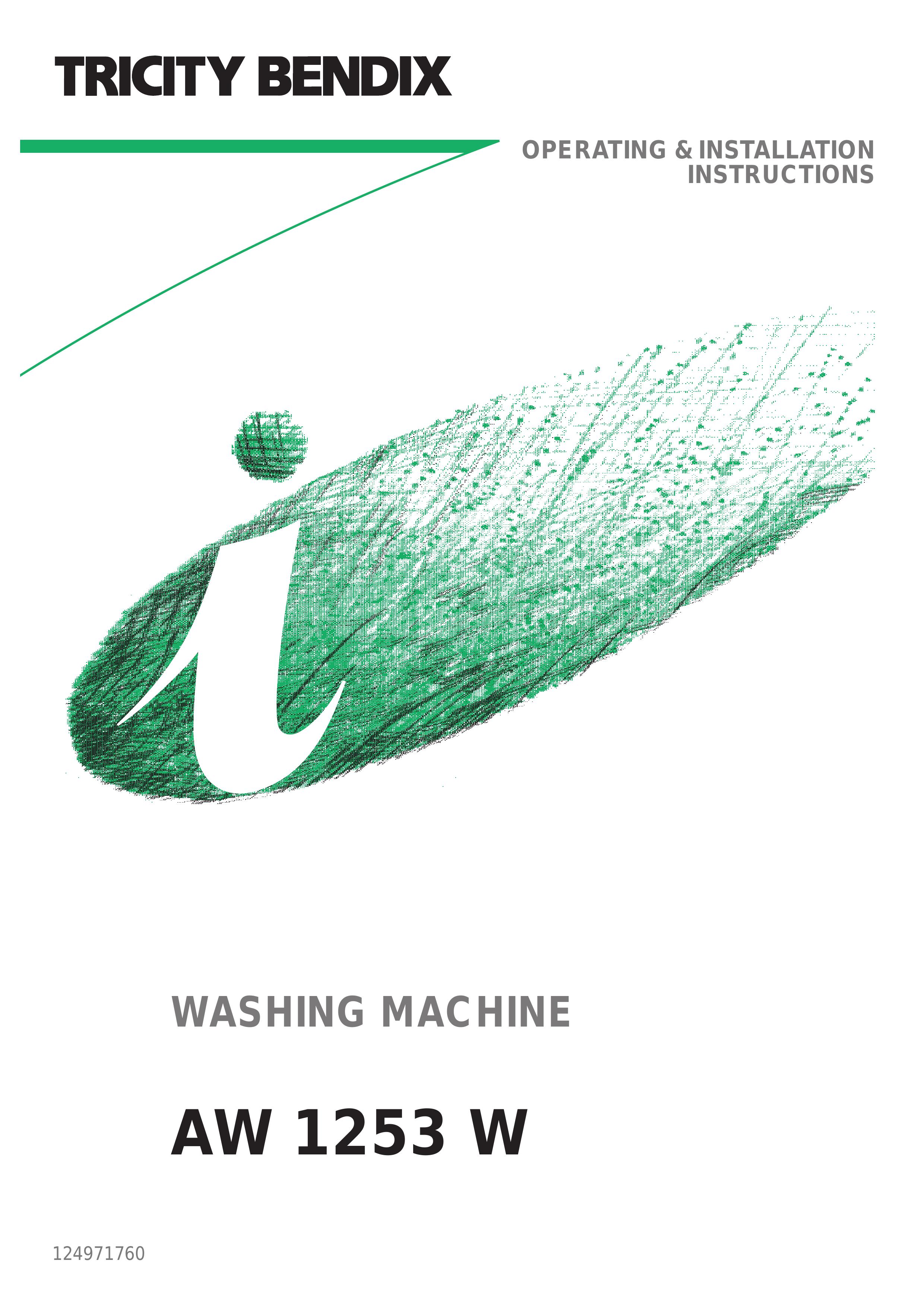 Tricity Bendix AW 1253 W Washer User Manual