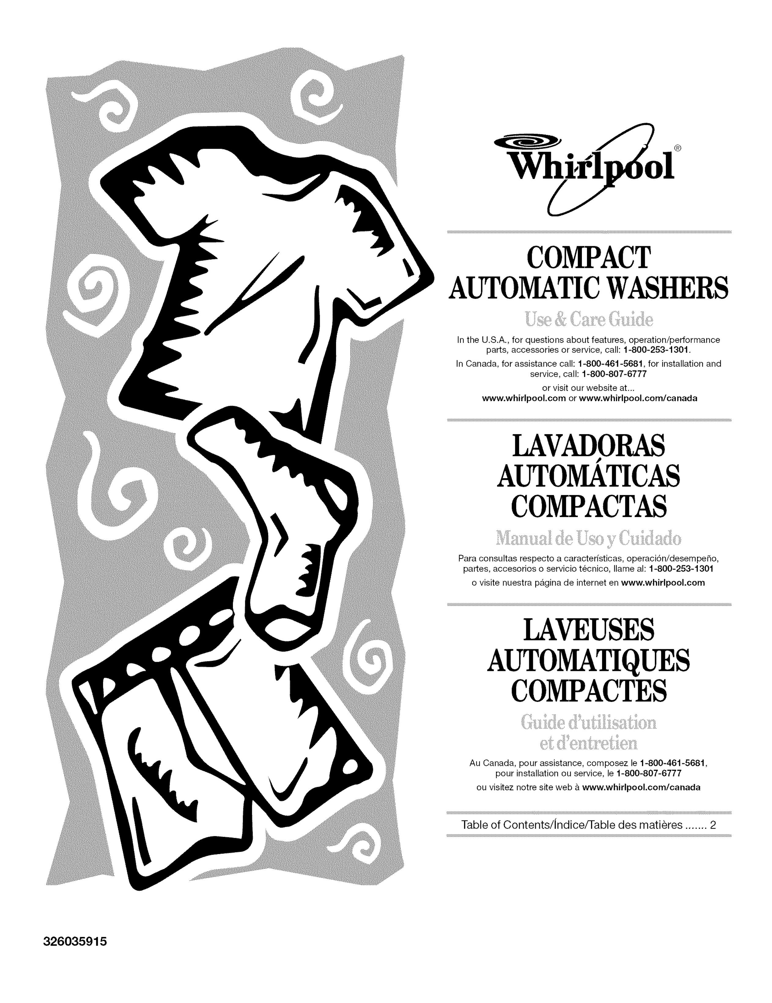 Whirlpool 326035915 Washer User Manual