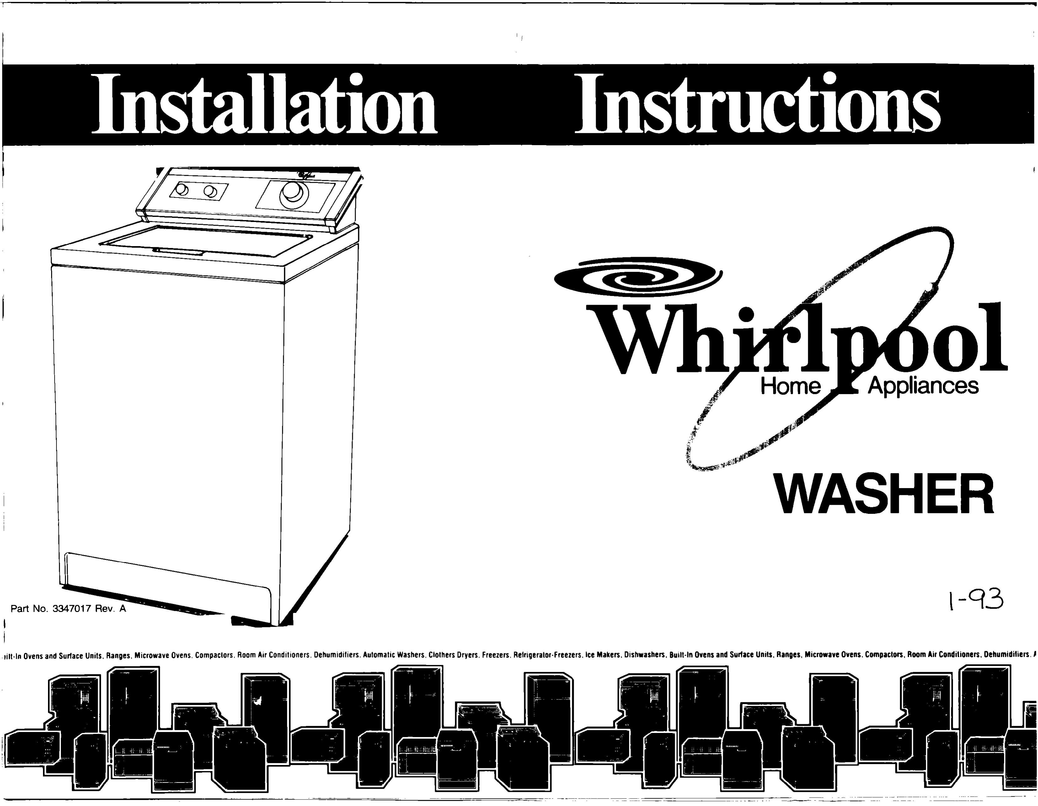 Whirlpool 3347017 Washer User Manual
