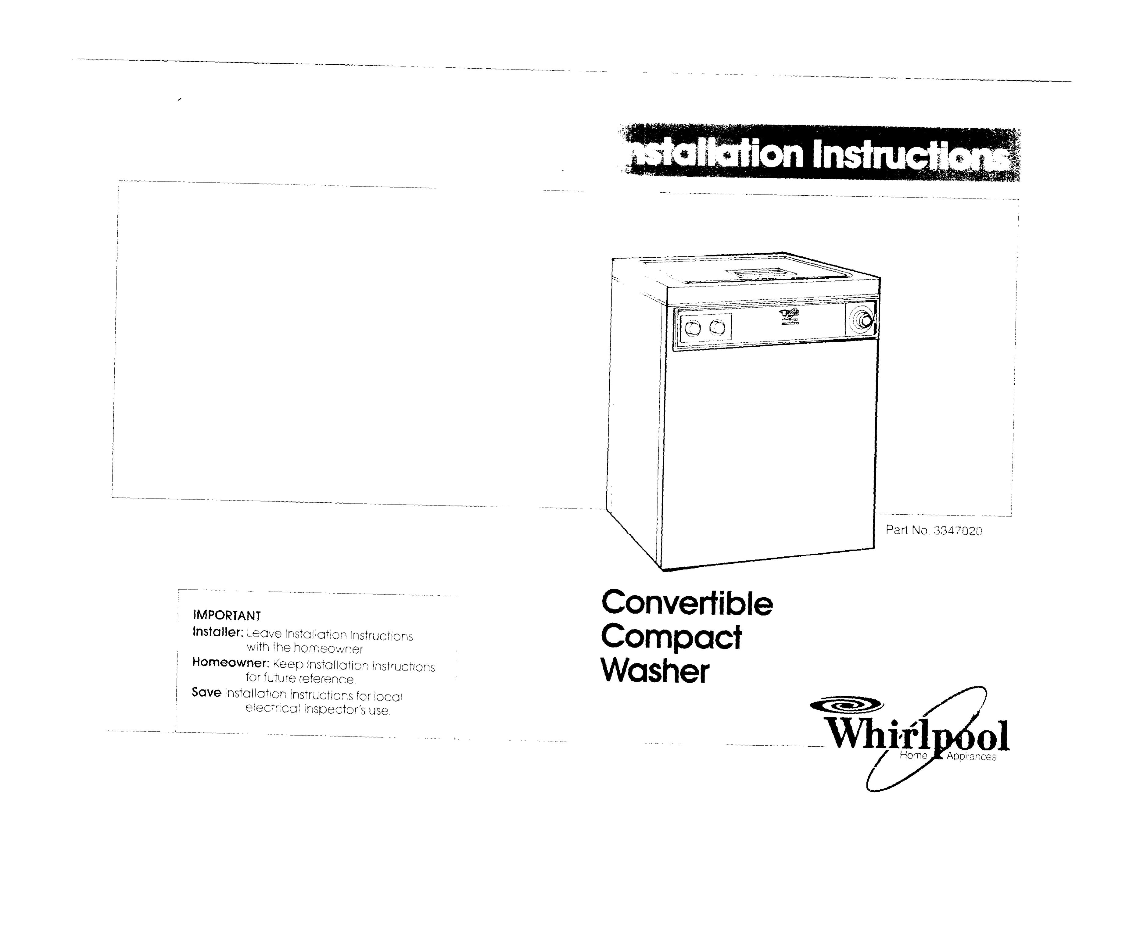 Whirlpool 334702G Washer User Manual